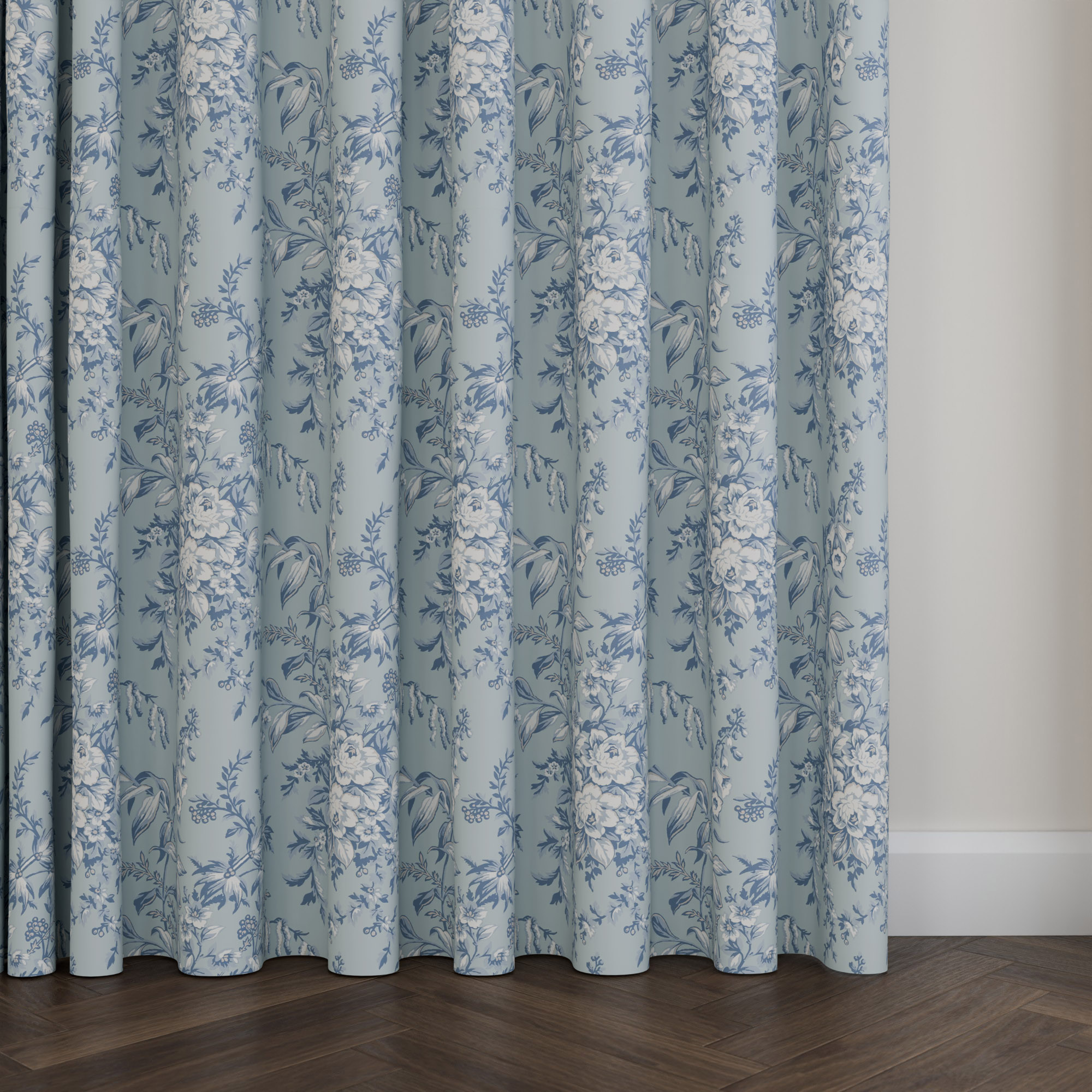 Laura Ashley Picardie Blue Sky Wave Curtain - Image 5