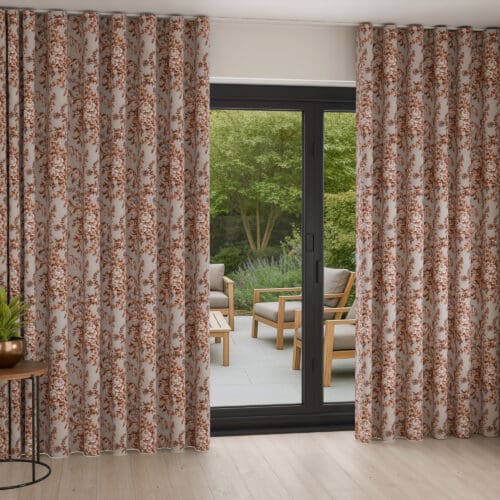 Laura Ashley Picardie Velvet Embers Wave Curtain