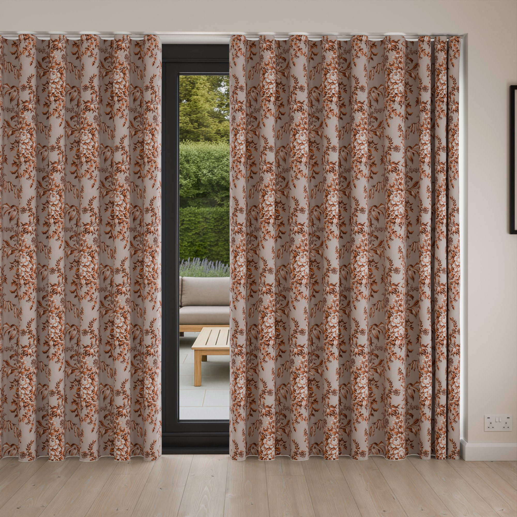 Laura Ashley Picardie Velvet Embers Wave Curtain - Image 4