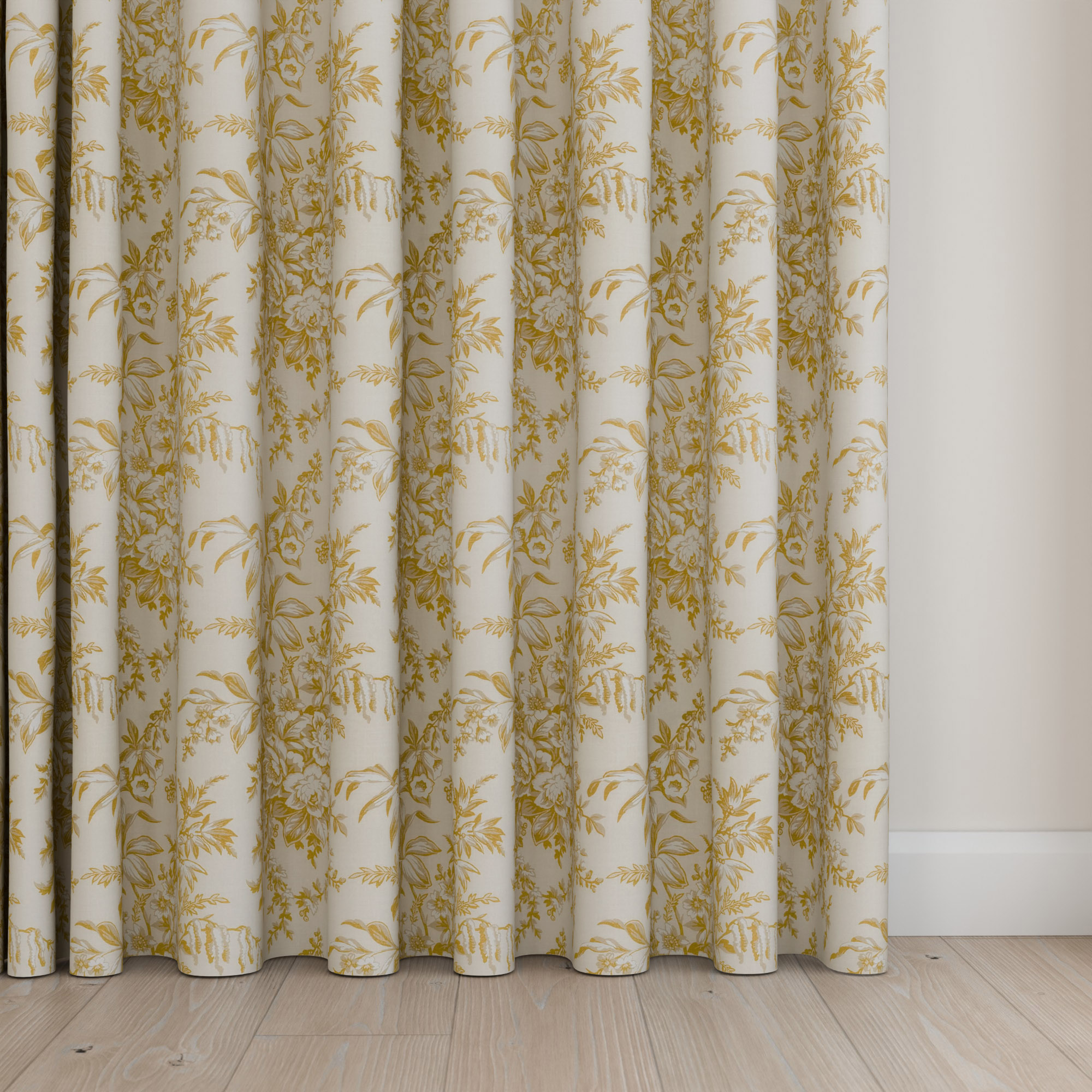 Laura Ashley Picardie Ochre Wave Curtain - Image 5