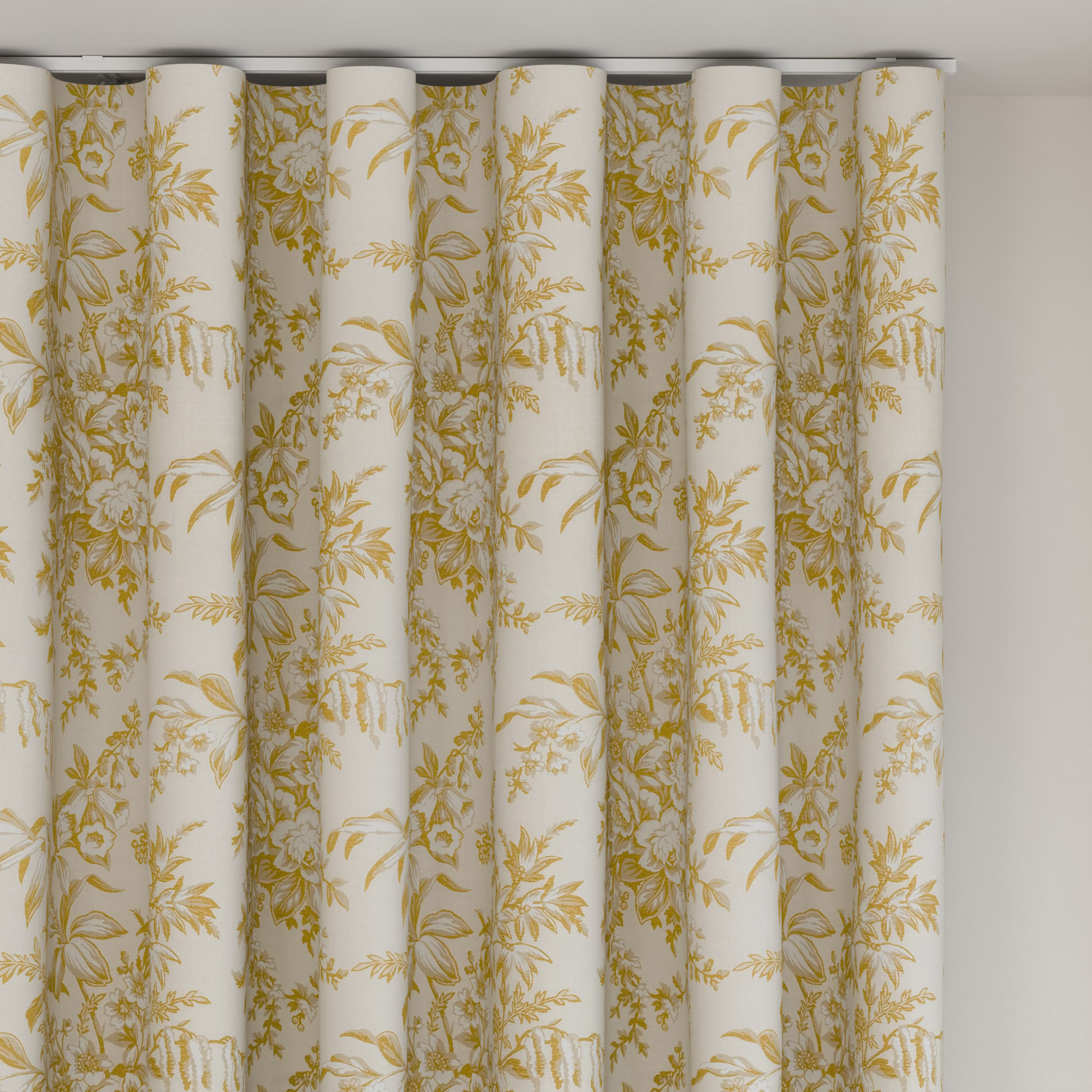 Laura Ashley Picardie Ochre Wave Curtain - Image 6