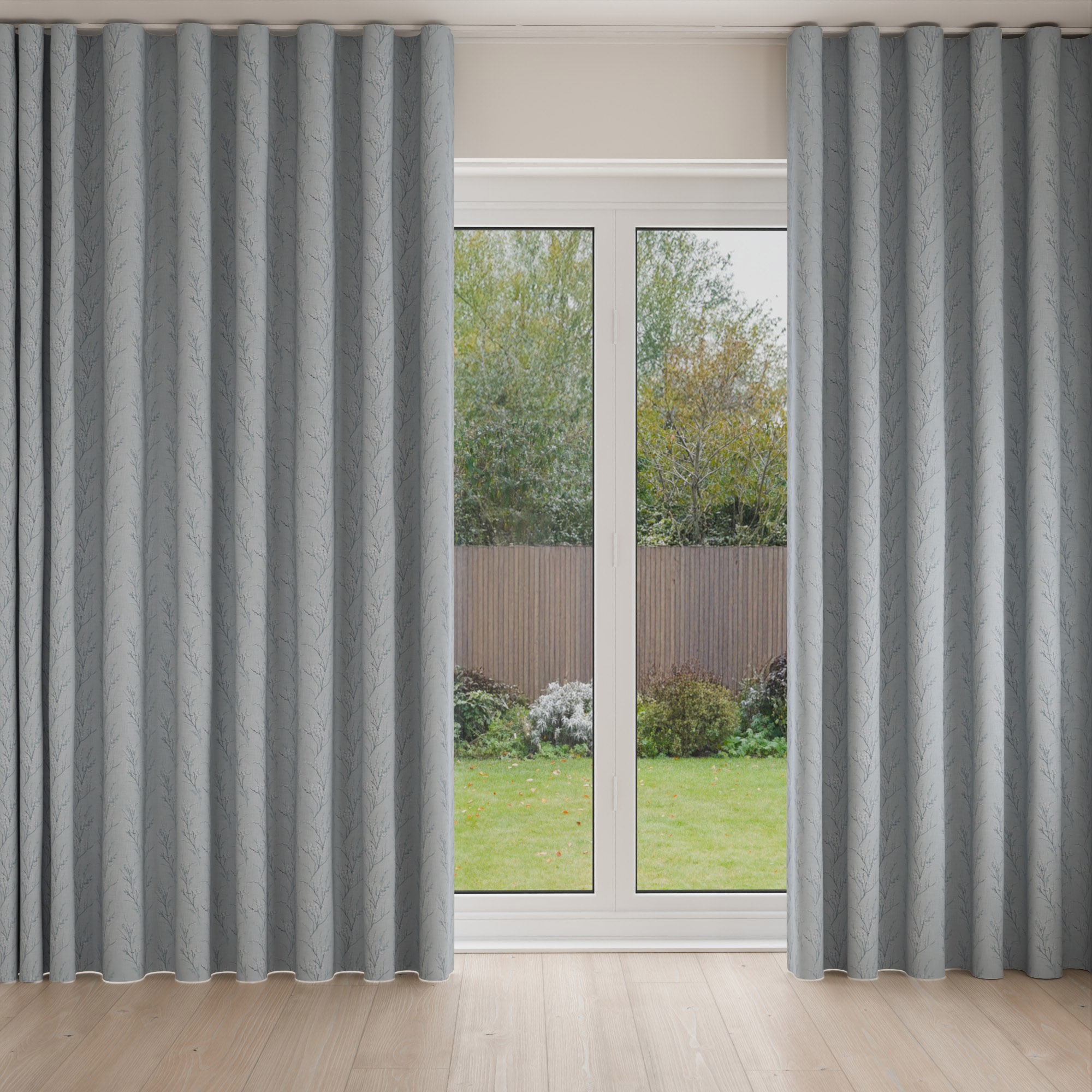 Laura Ashley Pussy Willow Embroidery Seaspray Wave Curtain - Image 3