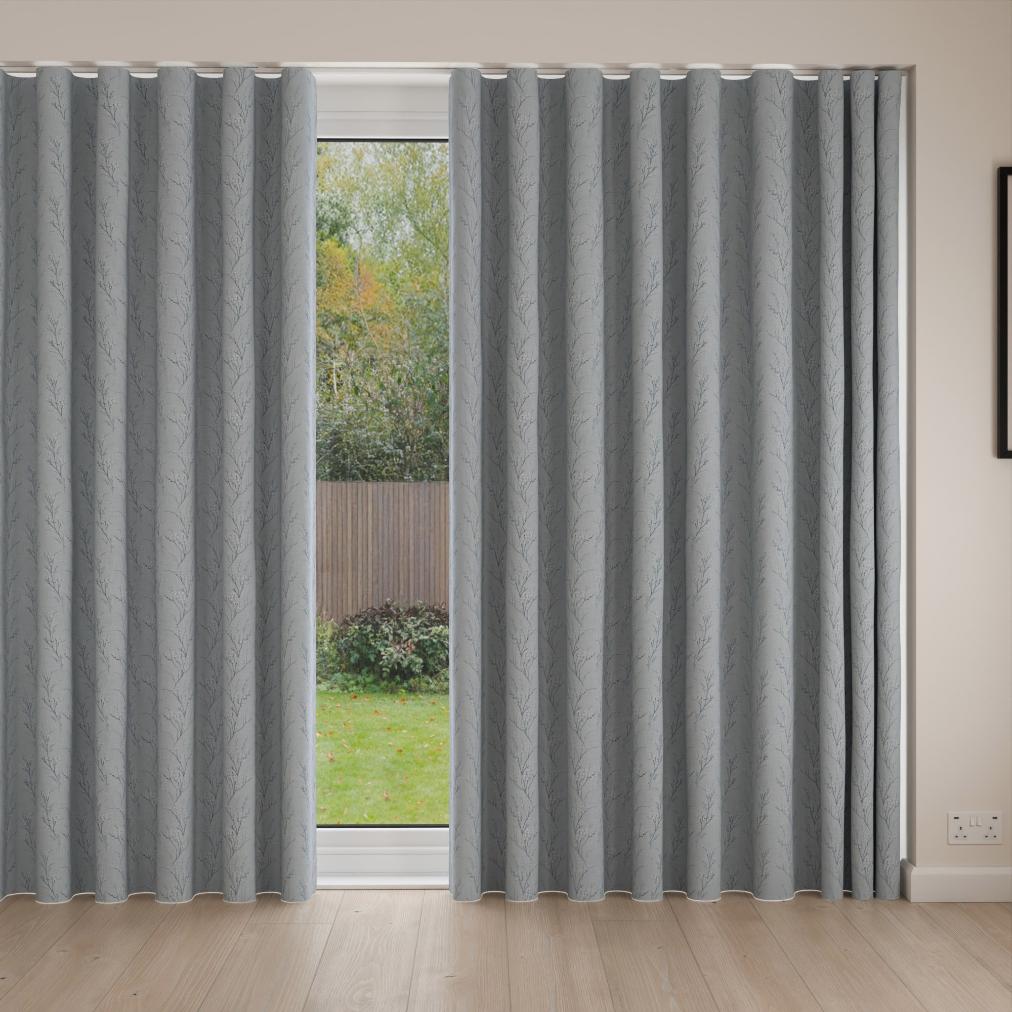 Laura Ashley Pussy Willow Embroidery Seaspray Wave Curtain - Image 4