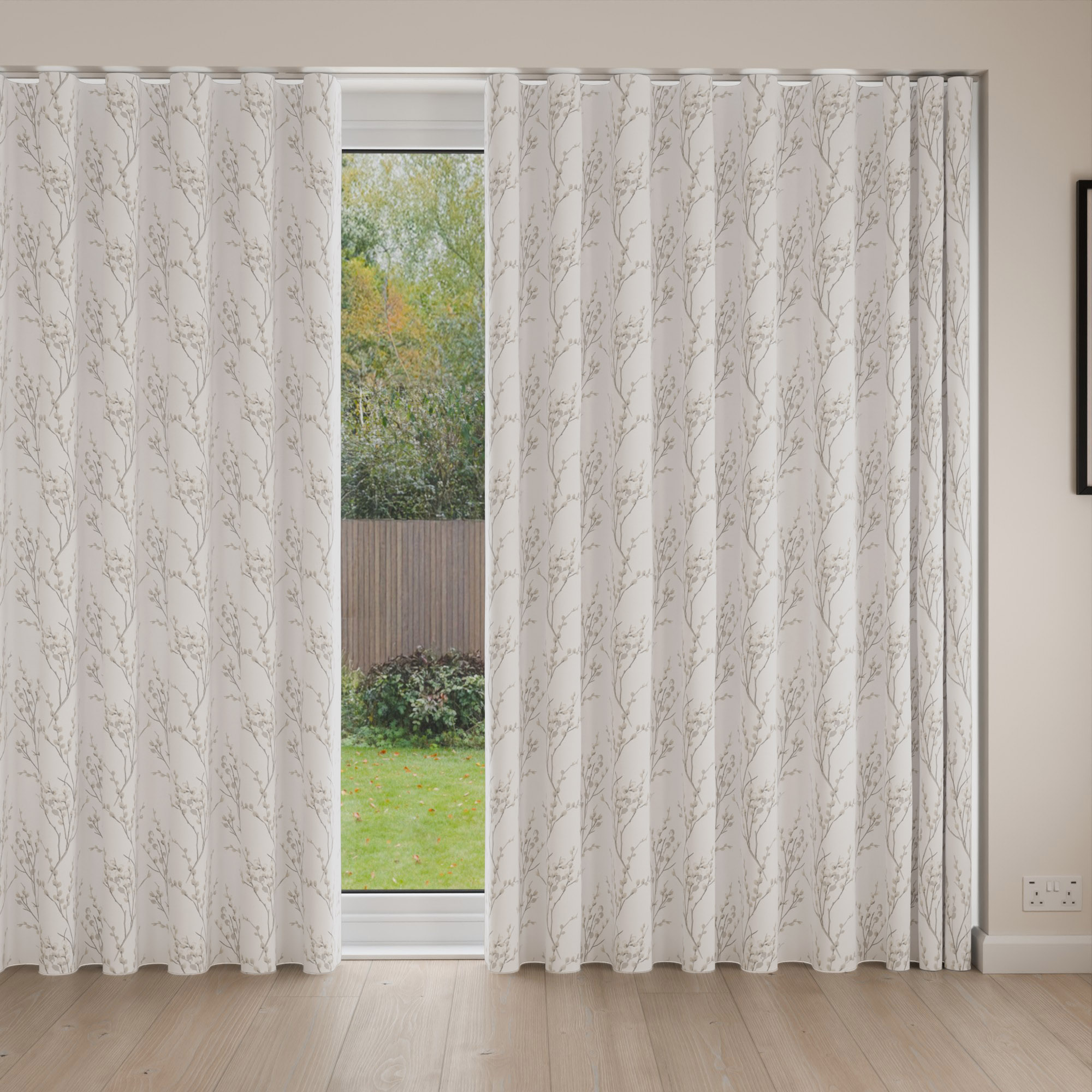Laura Ashley Pussy Willow Dove Grey Wave Curtain - Image 4