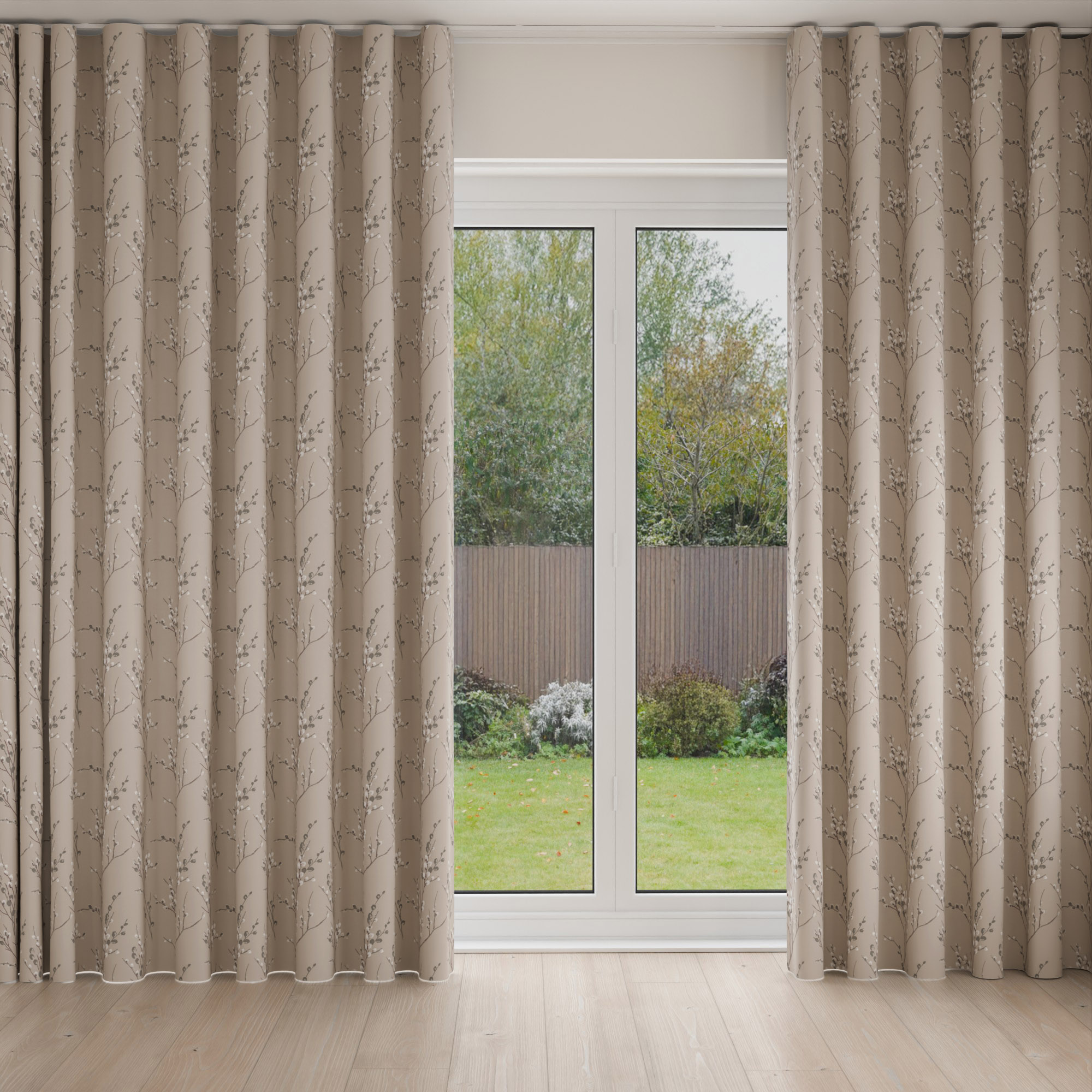 Laura Ashley Pussy Willow Natural Wave Curtain - Image 3