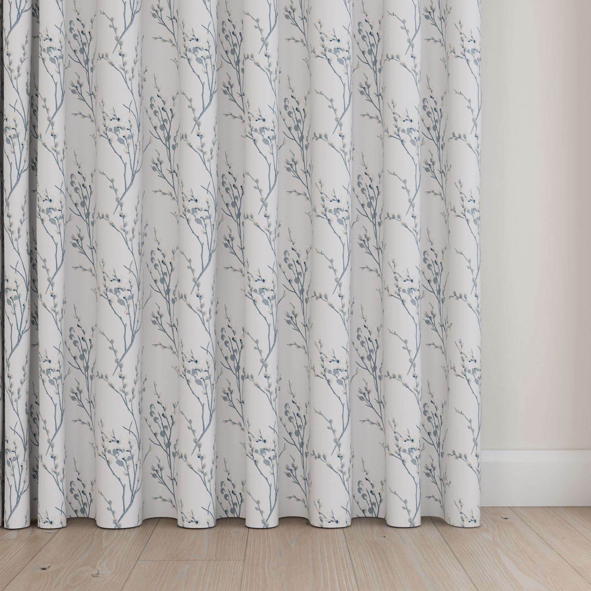 Laura Ashley Pussy Willow Off White/Seaspray Wave Curtain - Image 5