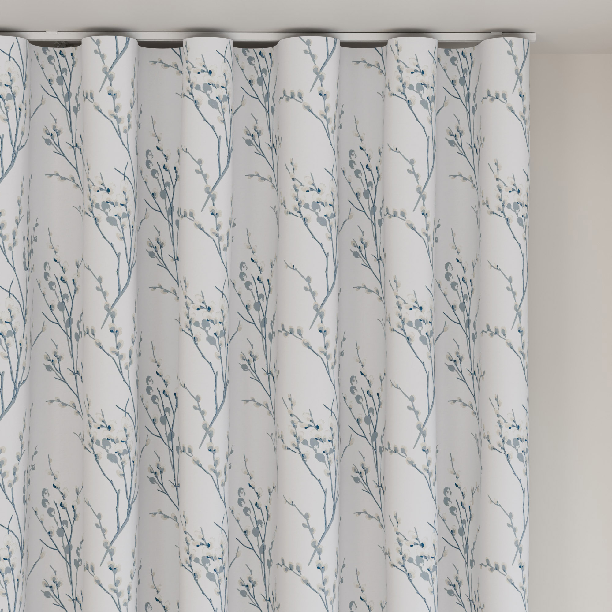 Laura Ashley Pussy Willow Off White/Seaspray Wave Curtain - Image 6