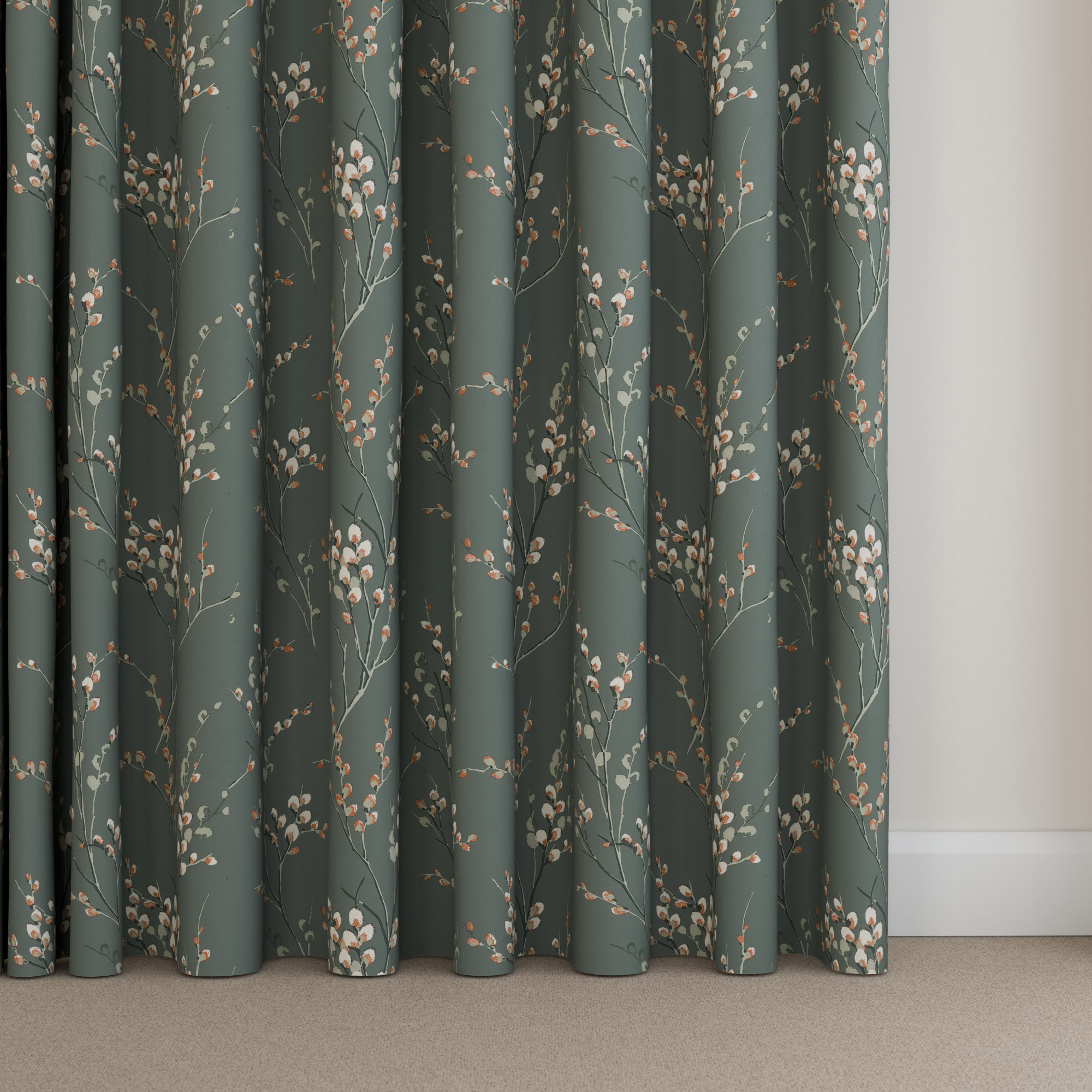 Laura Ashley Pussy Willow Fern Green Wave Curtain - Image 5