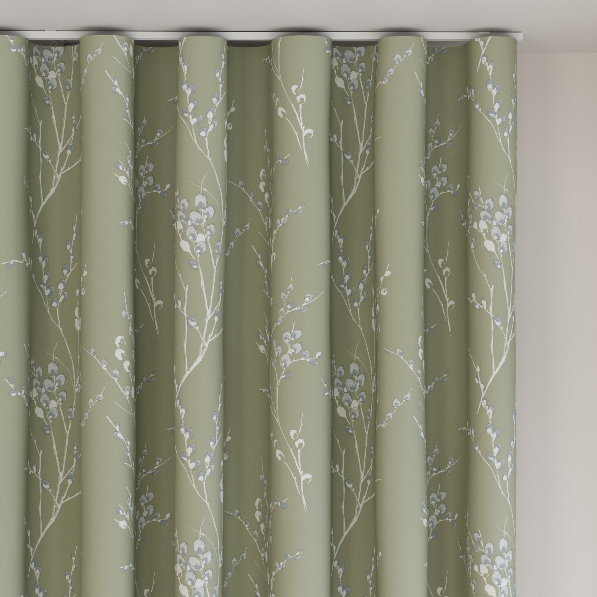 Laura Ashley Pussy Willow Moss Green Wave Curtain - Image 6