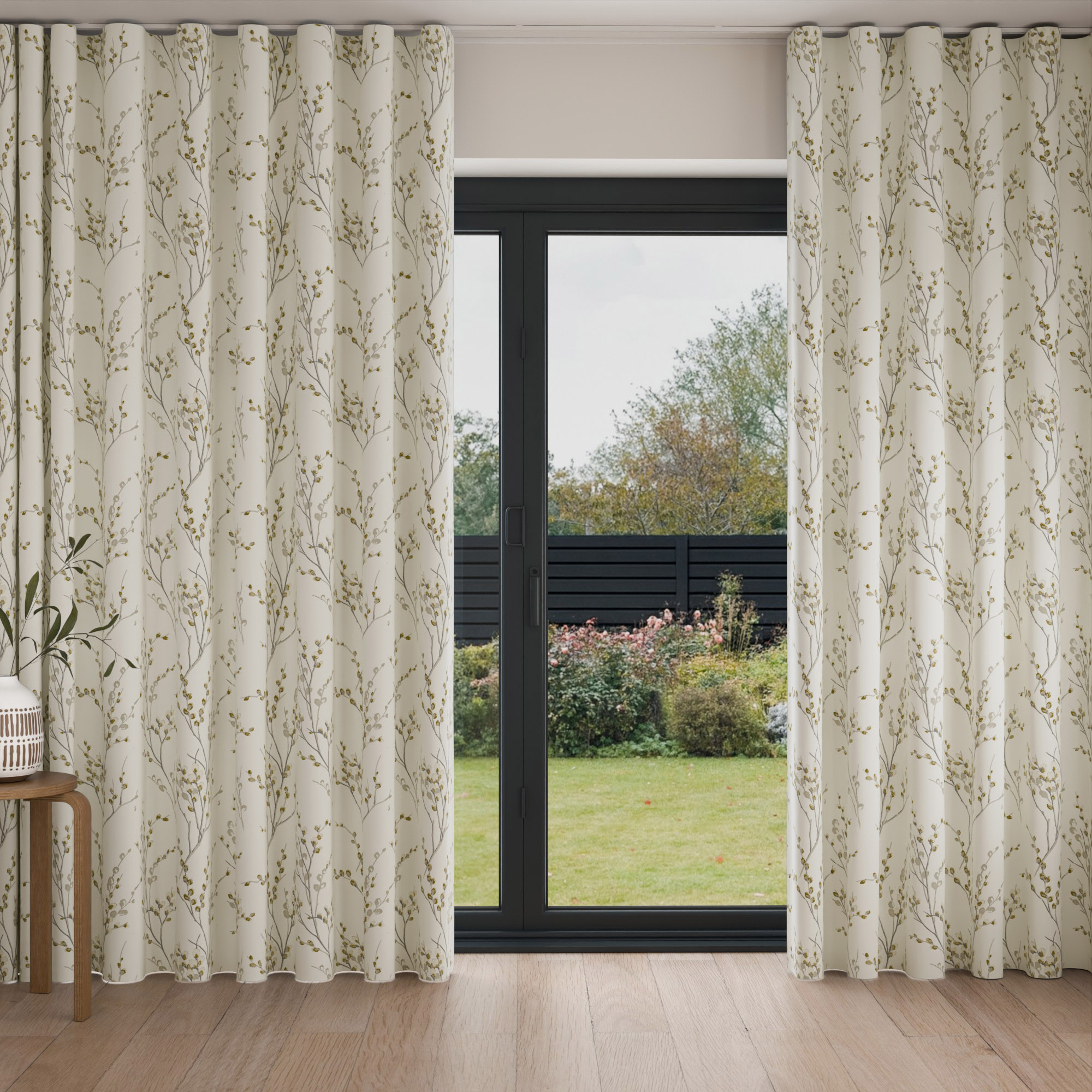 Laura Ashley Pussy Willow Ochre Yellow Wave Curtain - Image 3