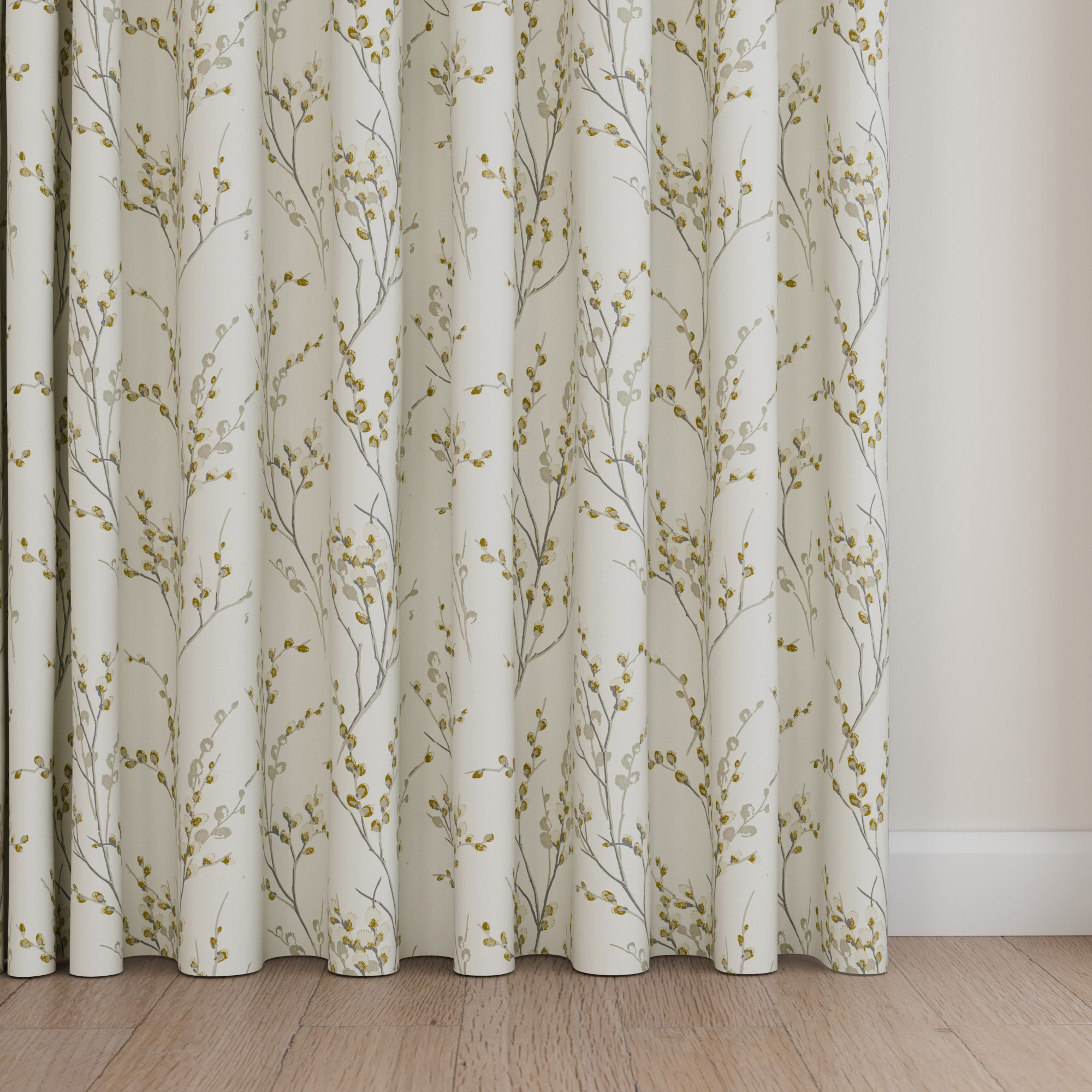 Laura Ashley Pussy Willow Ochre Yellow Wave Curtain - Image 5