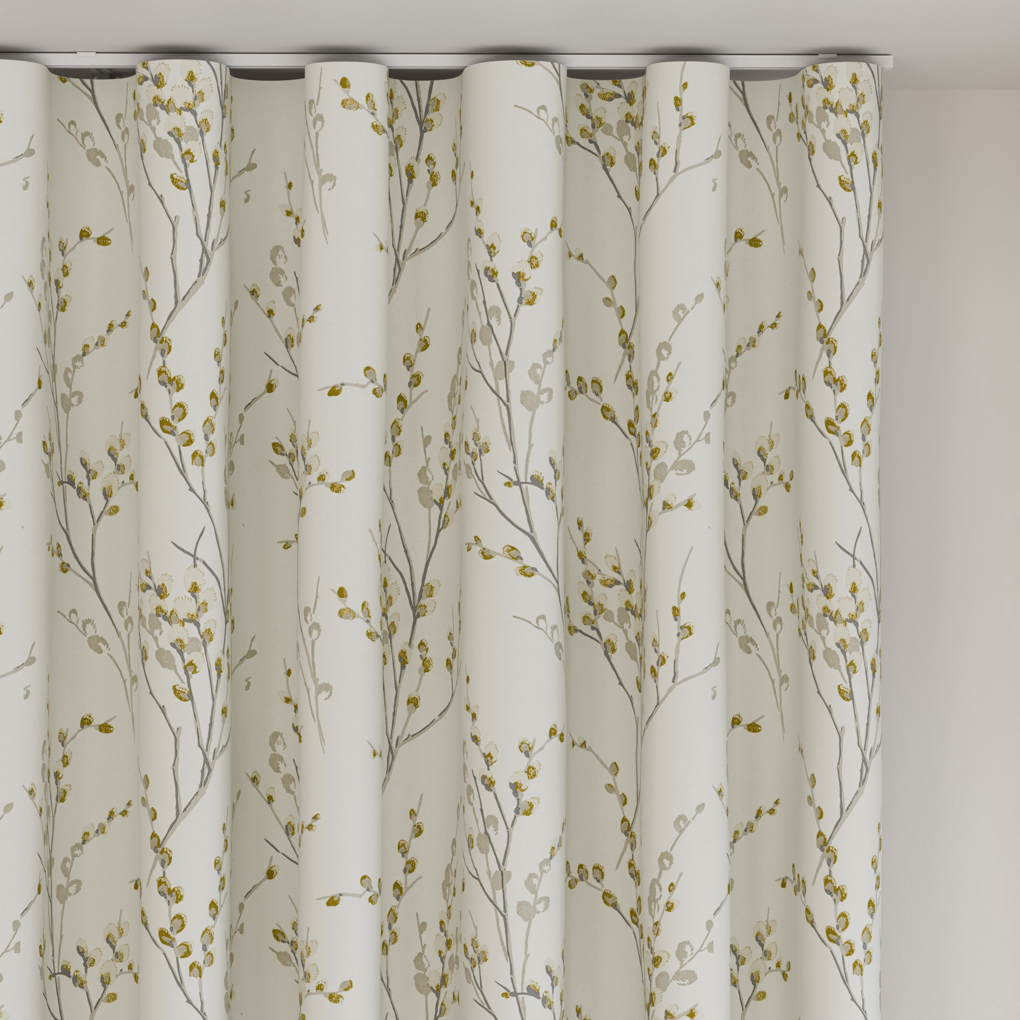 Laura Ashley Pussy Willow Ochre Yellow Wave Curtain - Image 6