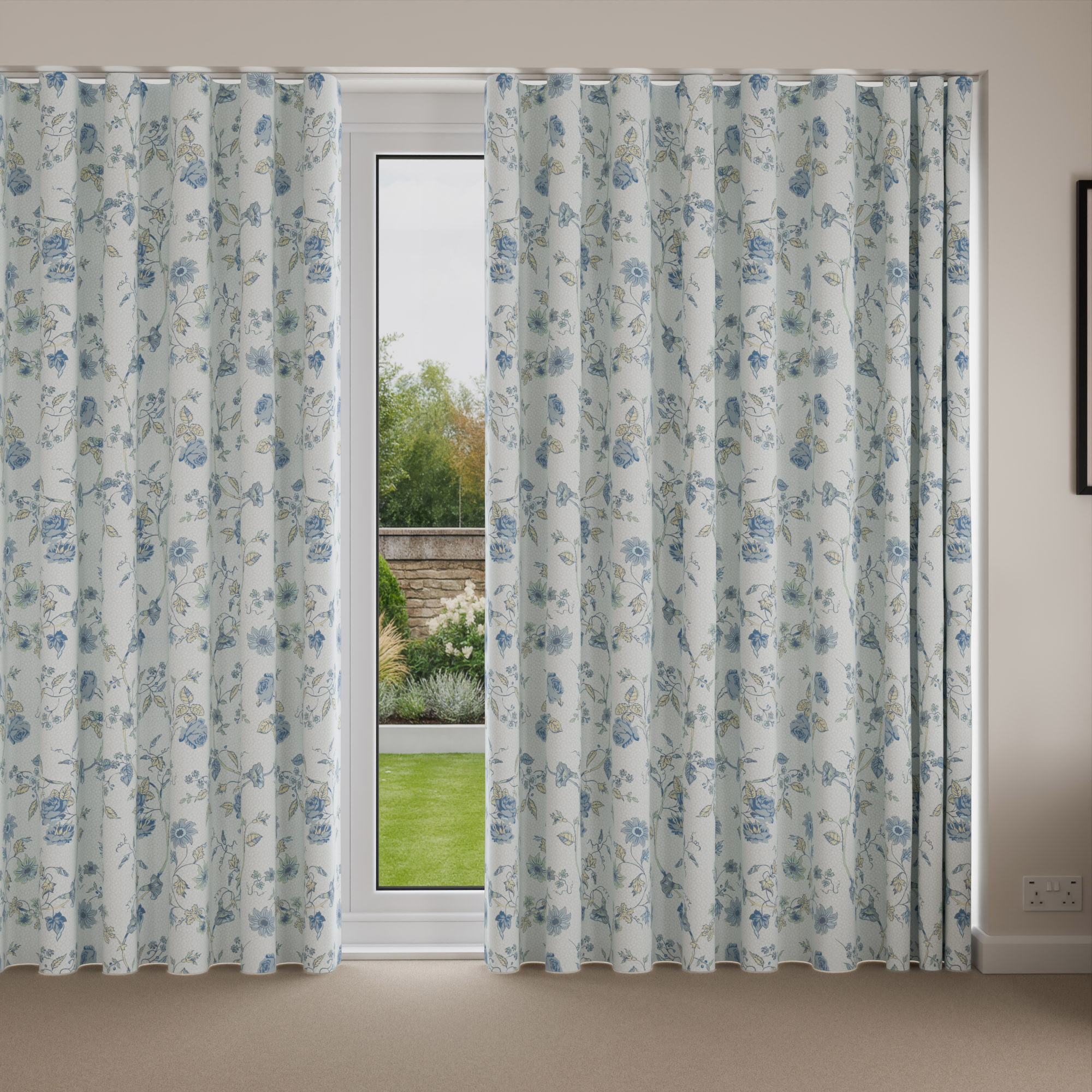 Laura Ashley Rambling Rector Blue Sky Wave Curtain - Image 4