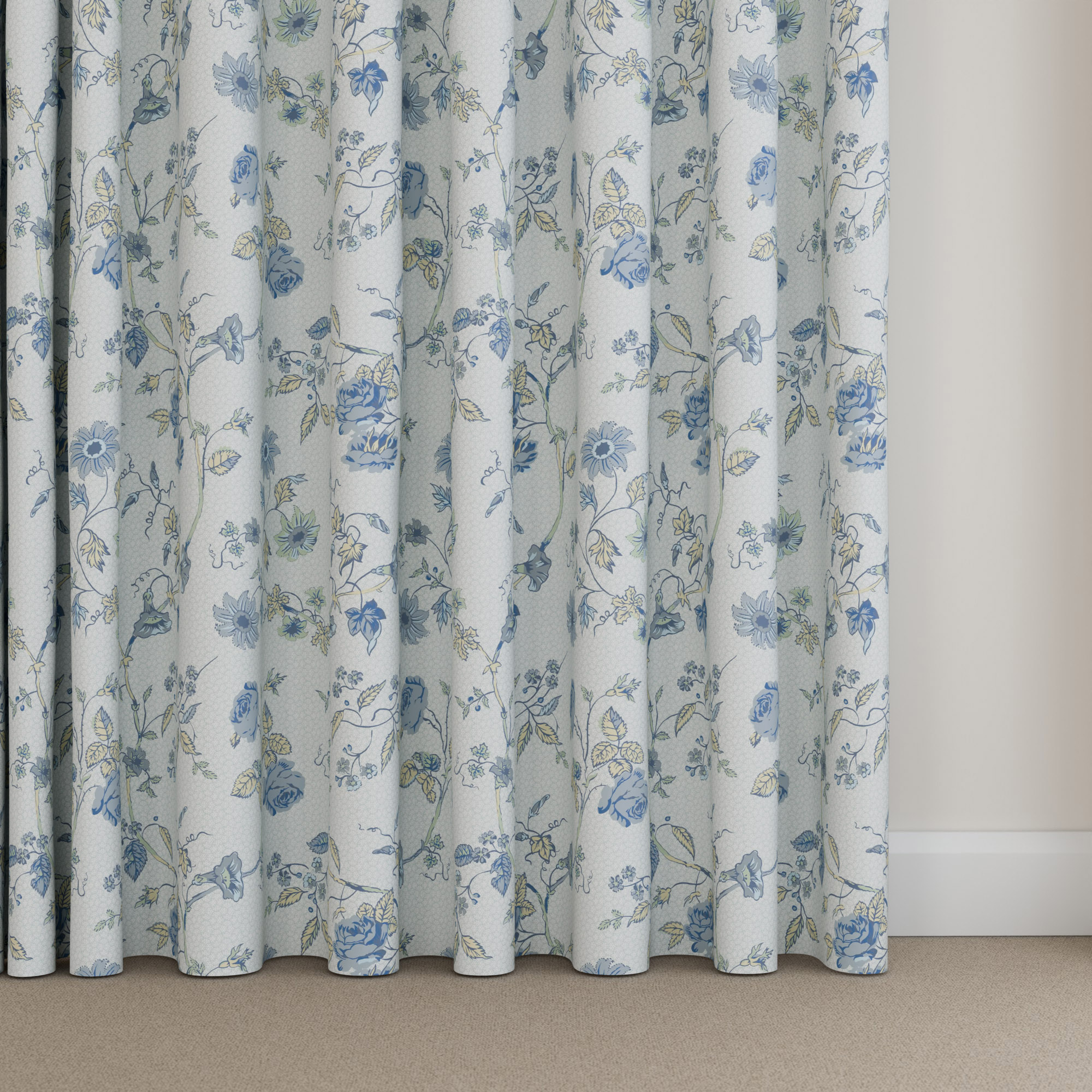 Laura Ashley Rambling Rector Blue Sky Wave Curtain - Image 5