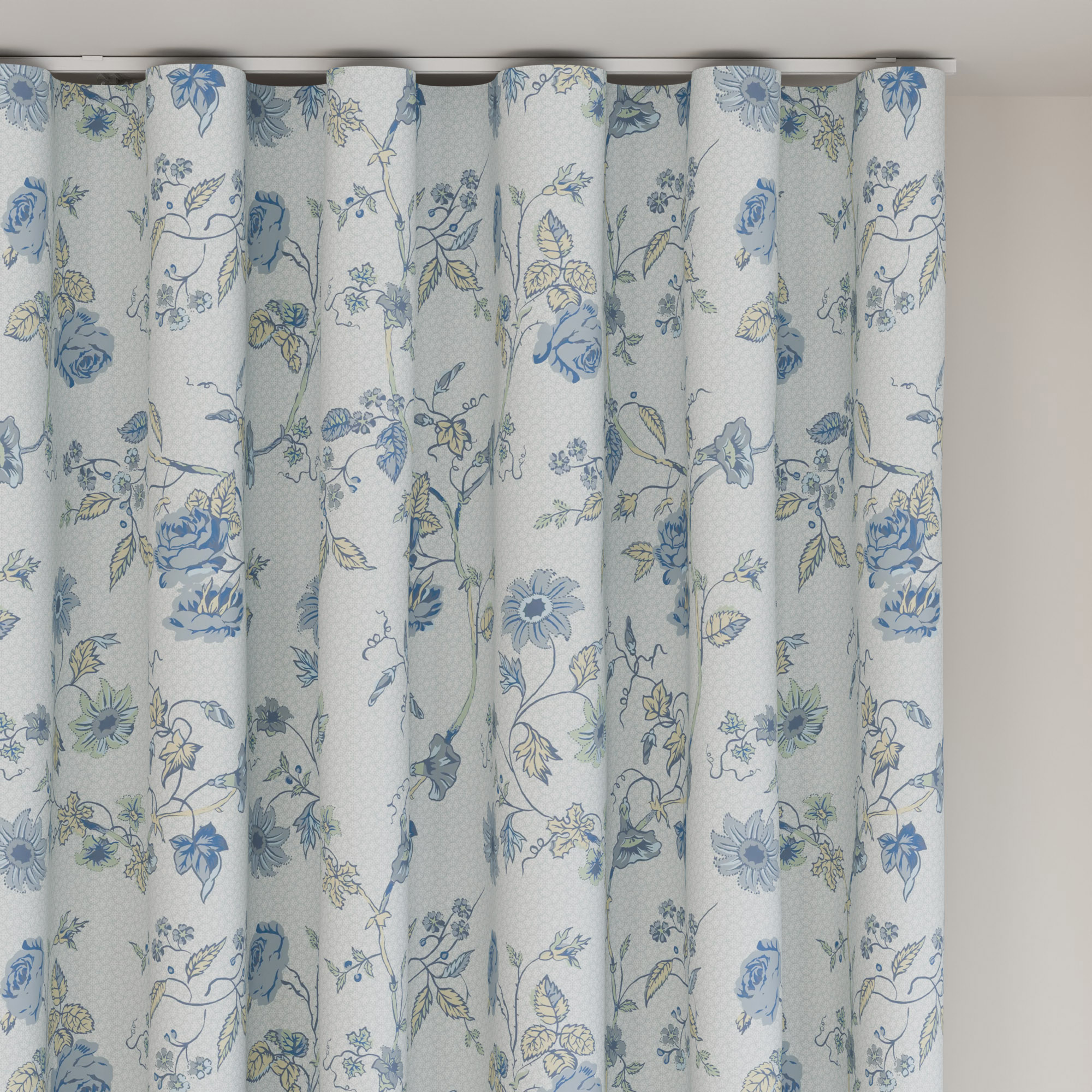 Laura Ashley Rambling Rector Blue Sky Wave Curtain - Image 6