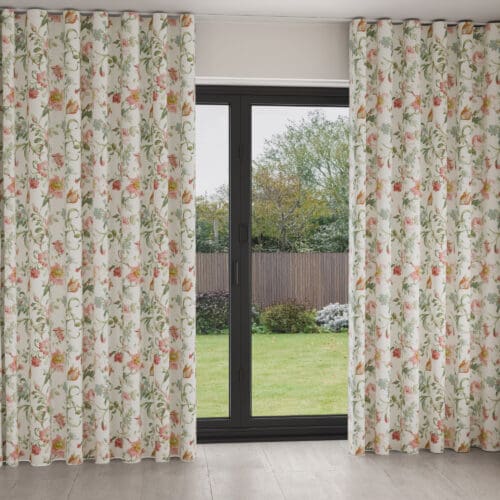 Laura Ashley Rosalind Pale Cranberry Wave Curtain