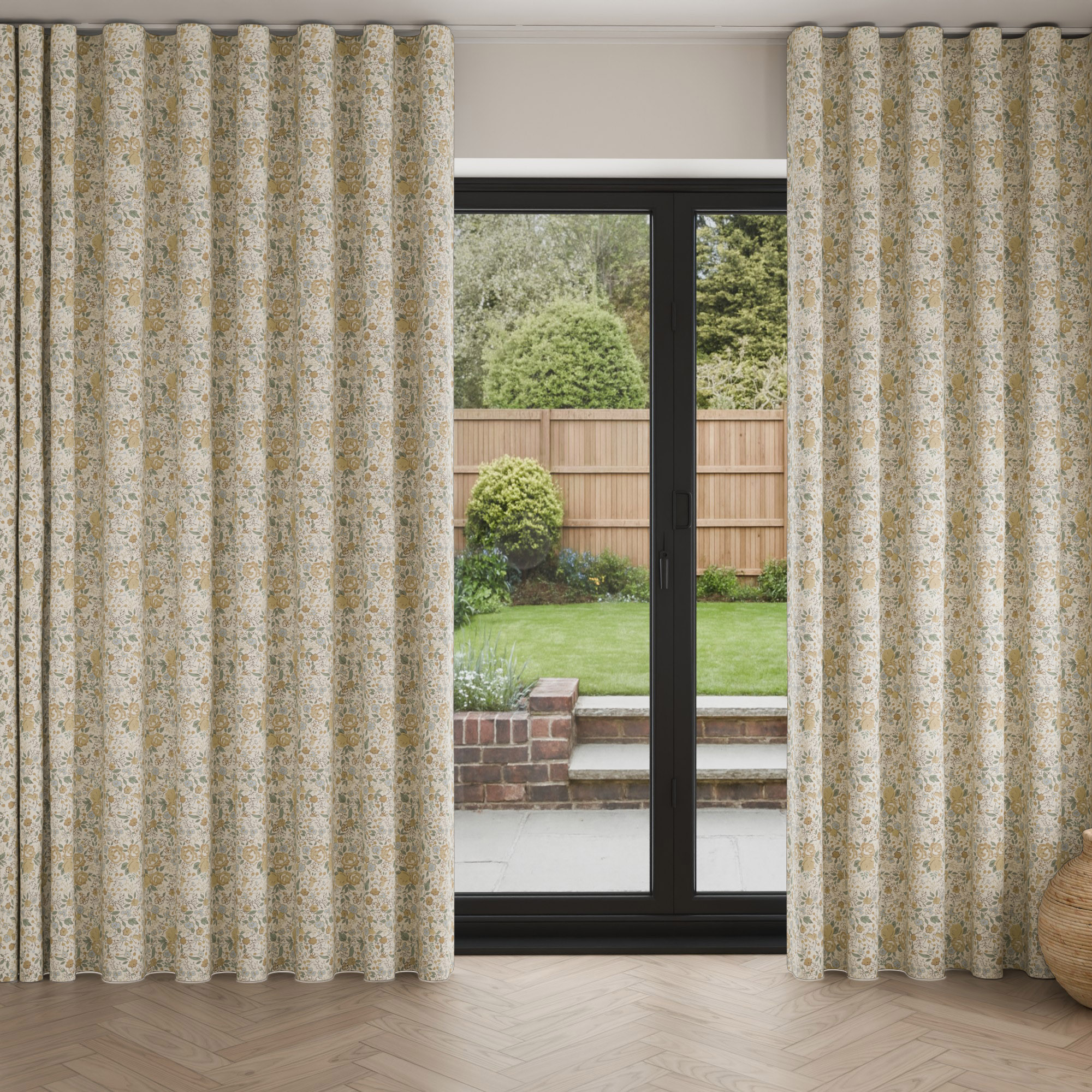 Laura Ashley Rowena Pale Gold Wave Curtain - Image 3