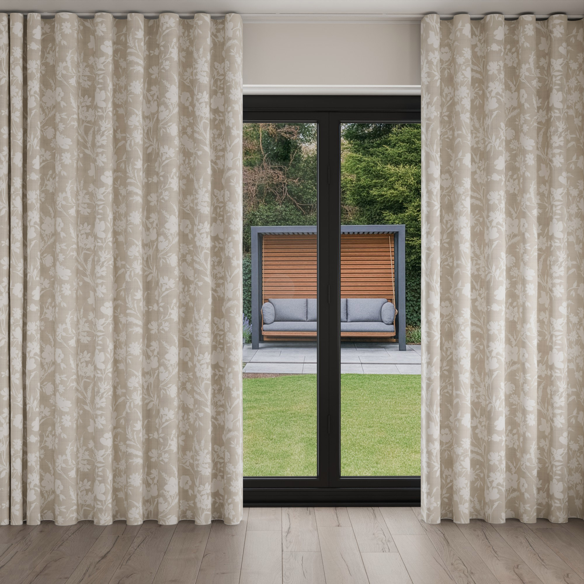 Laura Ashley Rye Dove Grey Wave Curtain - Image 3