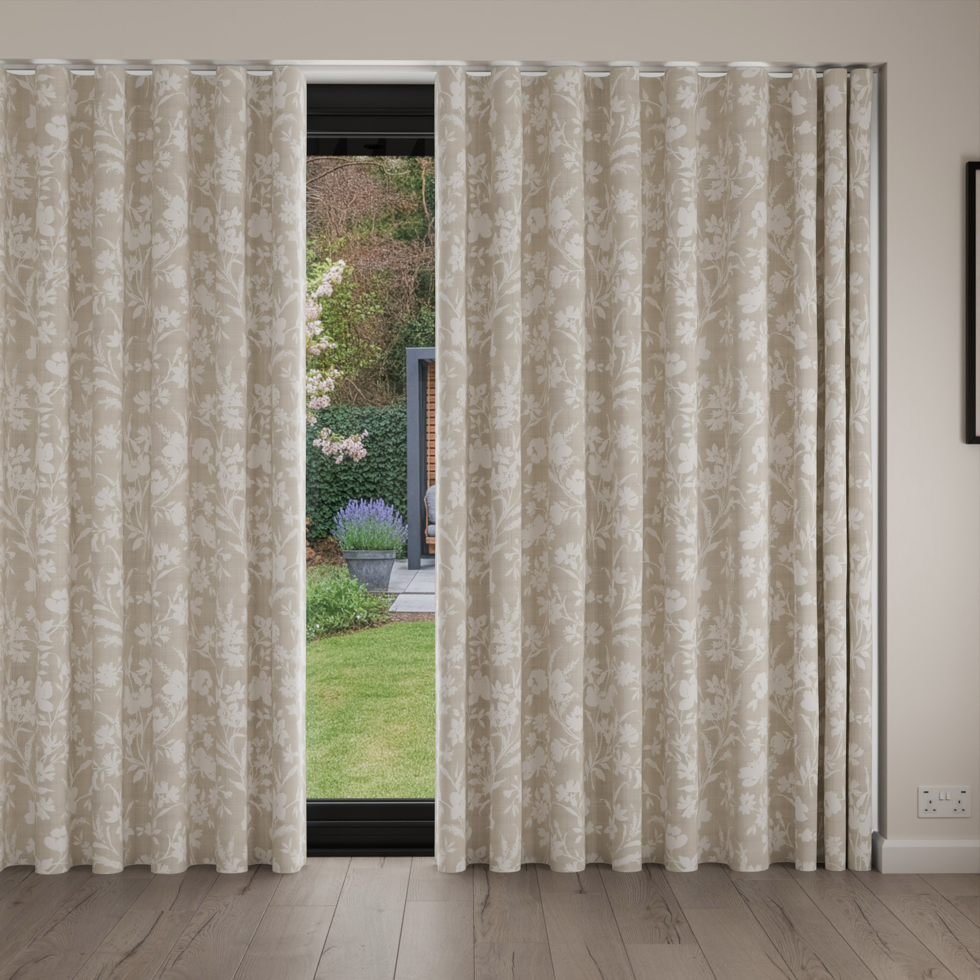 Laura Ashley Rye Dove Grey Wave Curtain - Image 4