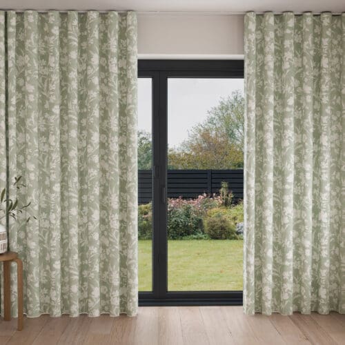 Laura Ashley Rye Hedgerow Green Wave Curtain