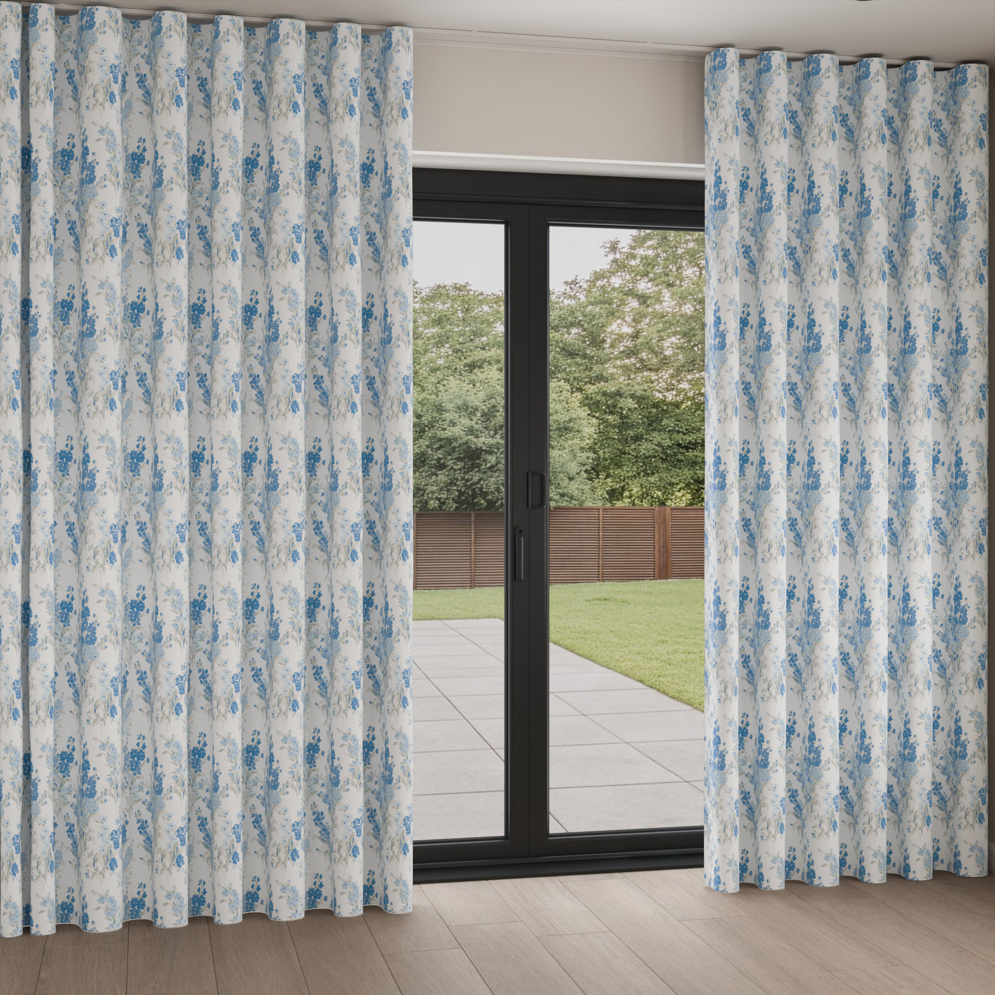 Laura Ashley Stocks Blue Sky Wave Curtain - Image 2