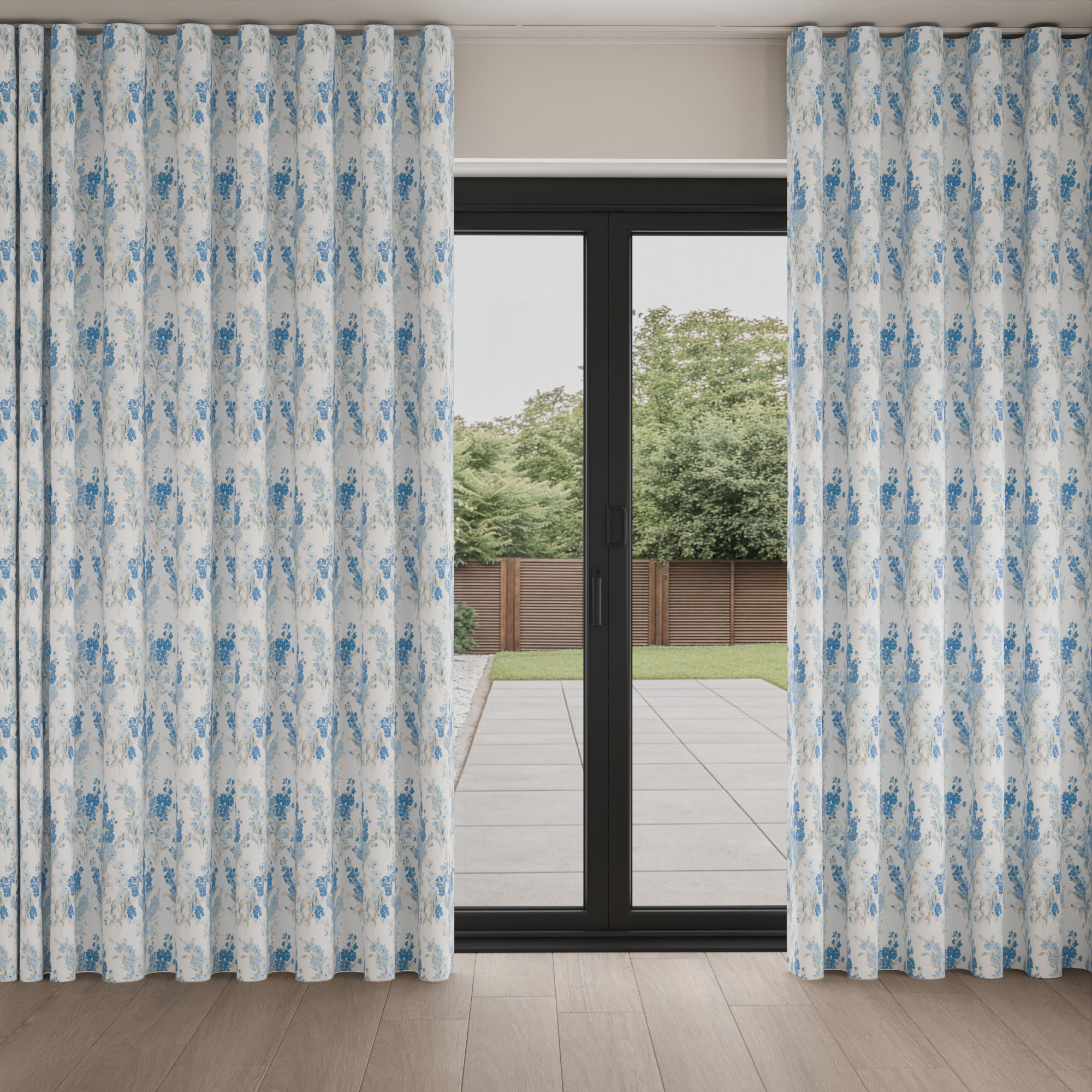 Laura Ashley Stocks Blue Sky Wave Curtain - Image 3