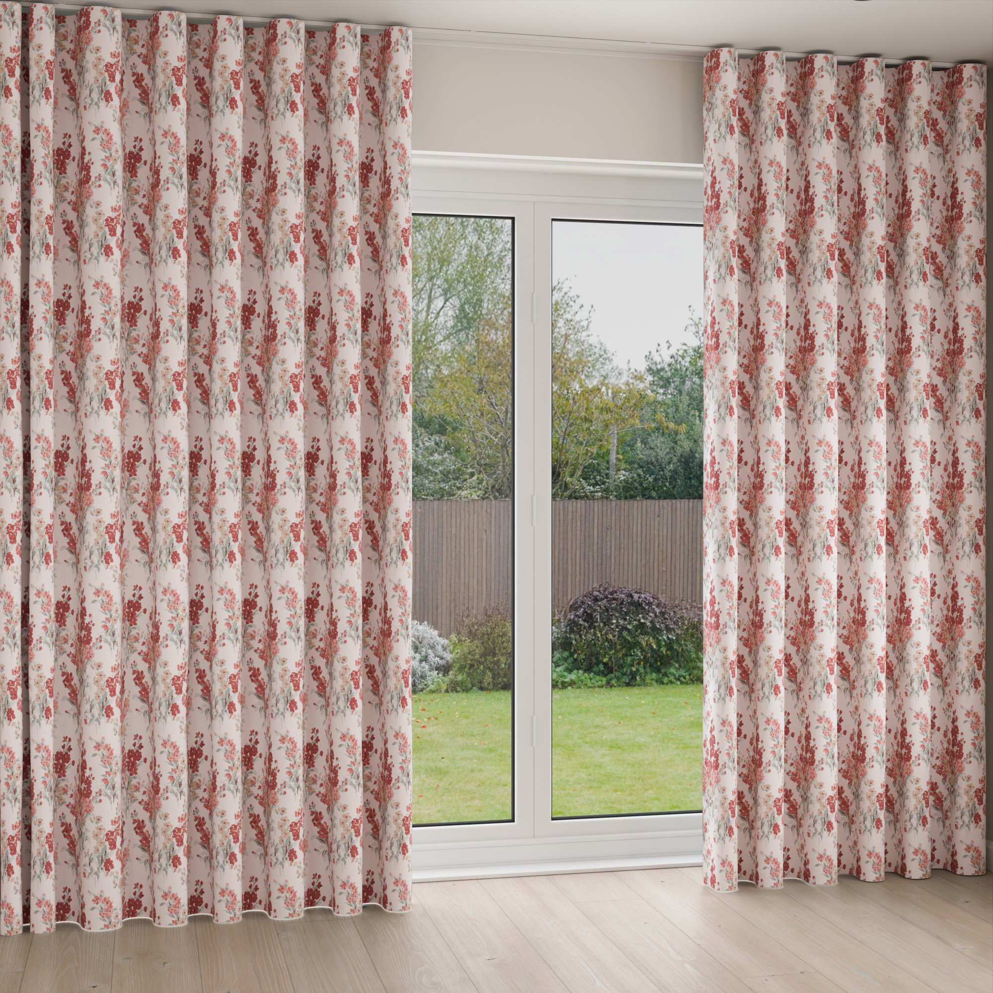 Laura Ashley Stocks Old Rose Wave Curtain