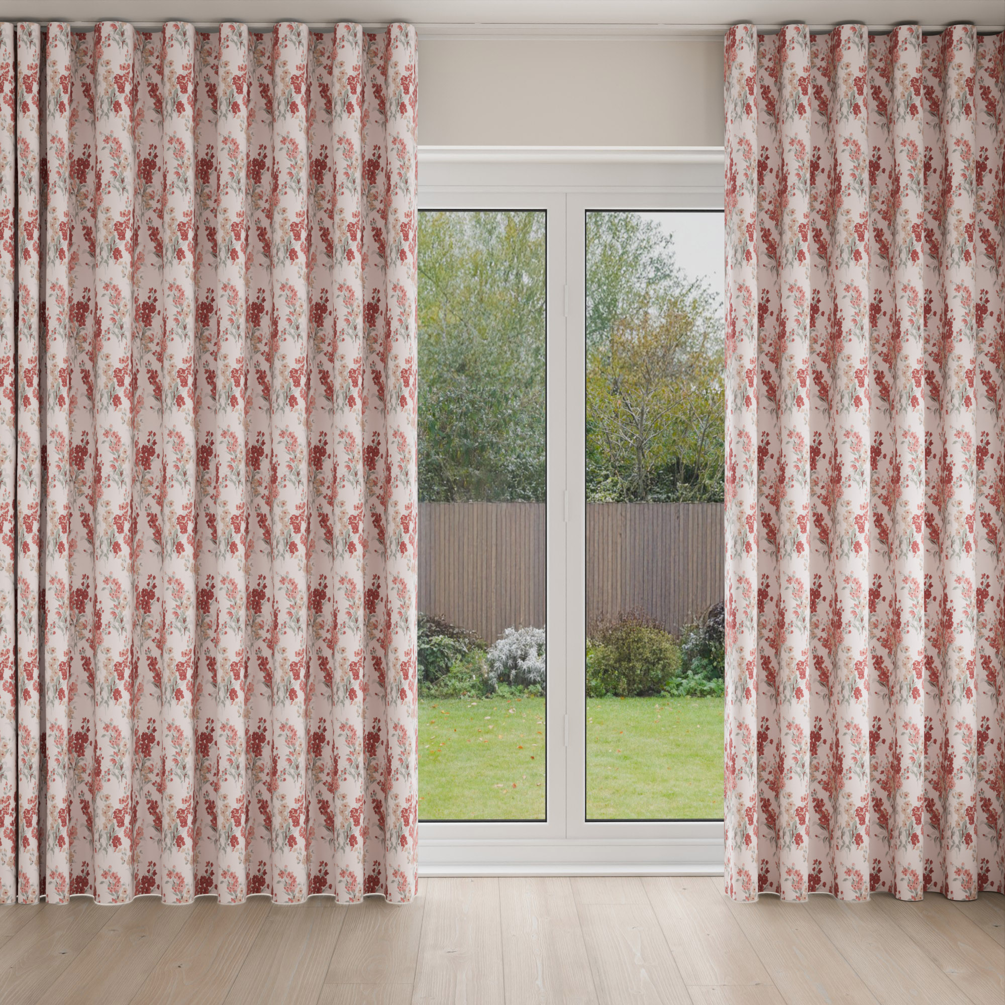Laura Ashley Stocks Old Rose Wave Curtain - Image 3