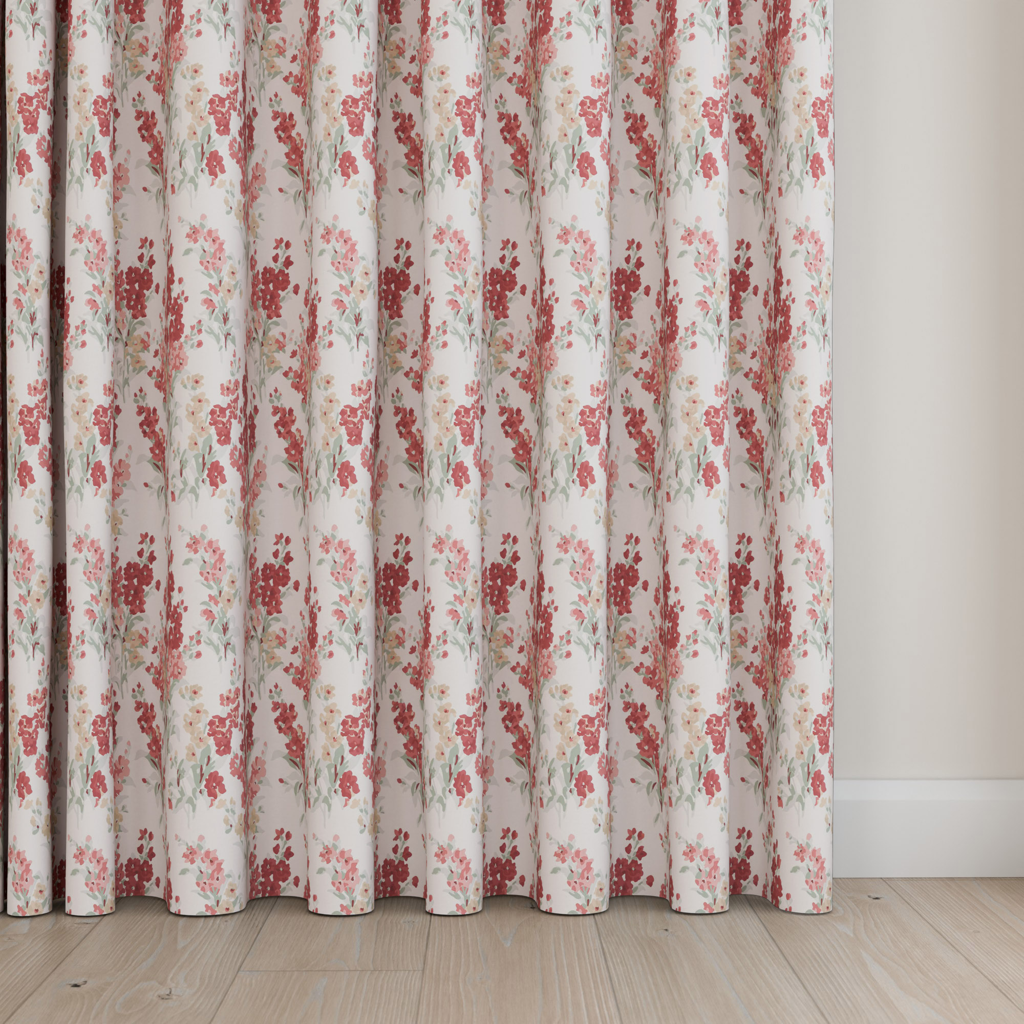 Laura Ashley Stocks Old Rose Wave Curtain - Image 5