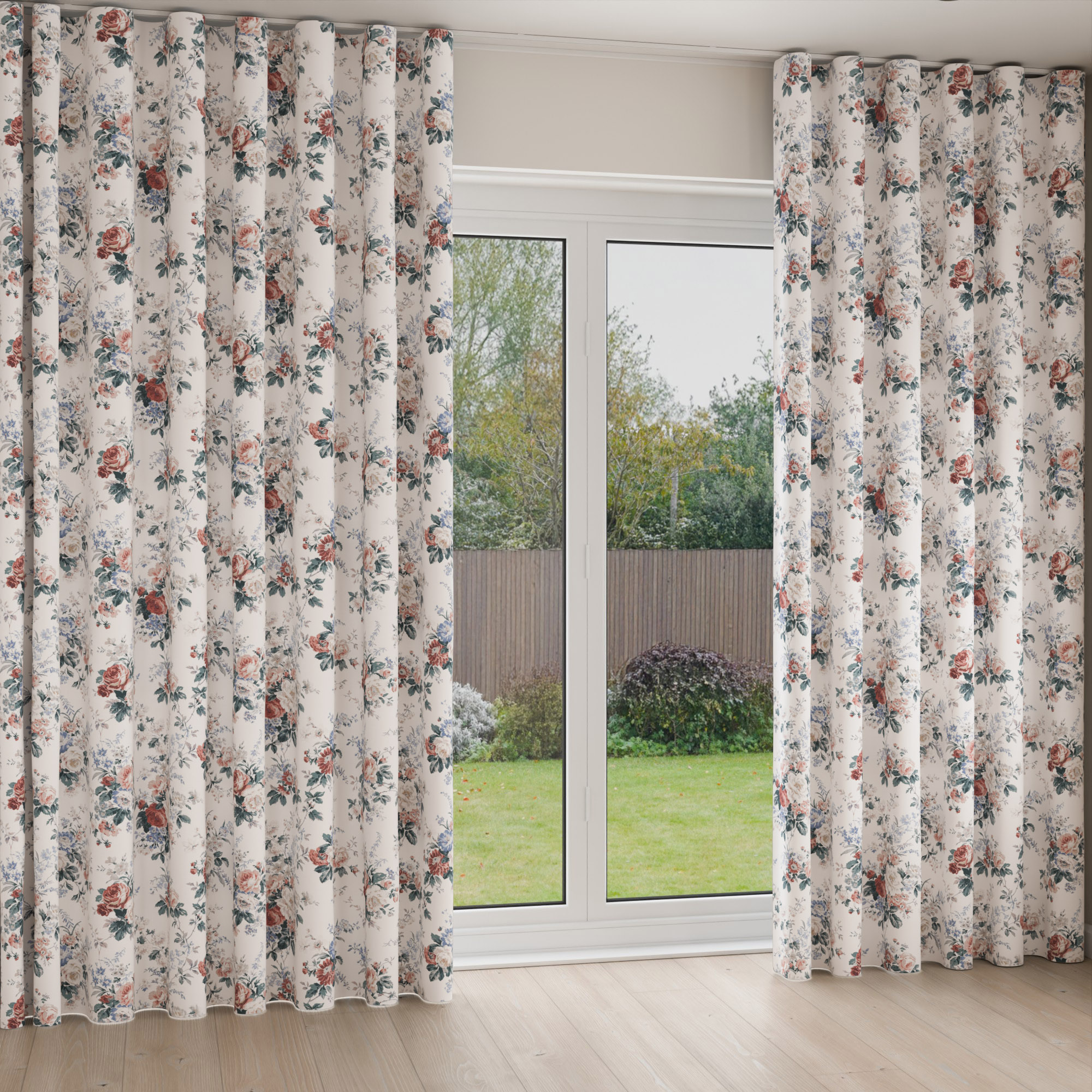 Laura Ashley Stowe Red Multi Wave Curtain - Image 2