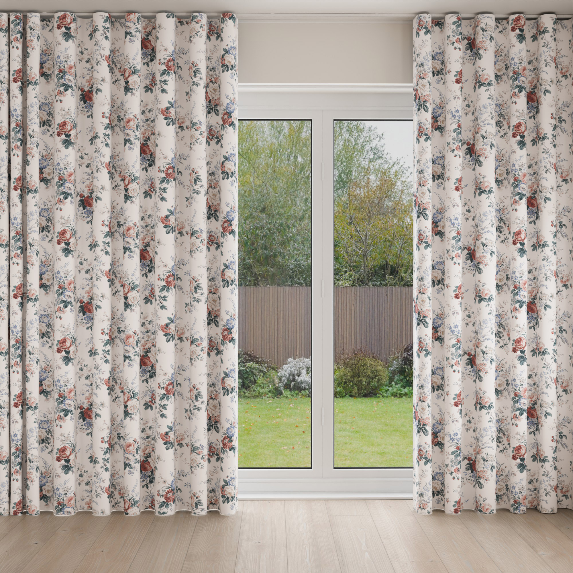 Laura Ashley Stowe Red Multi Wave Curtain - Image 3