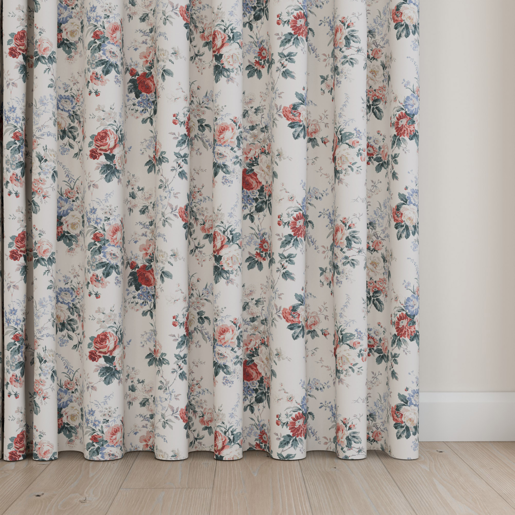 Laura Ashley Stowe Red Multi Wave Curtain - Image 5