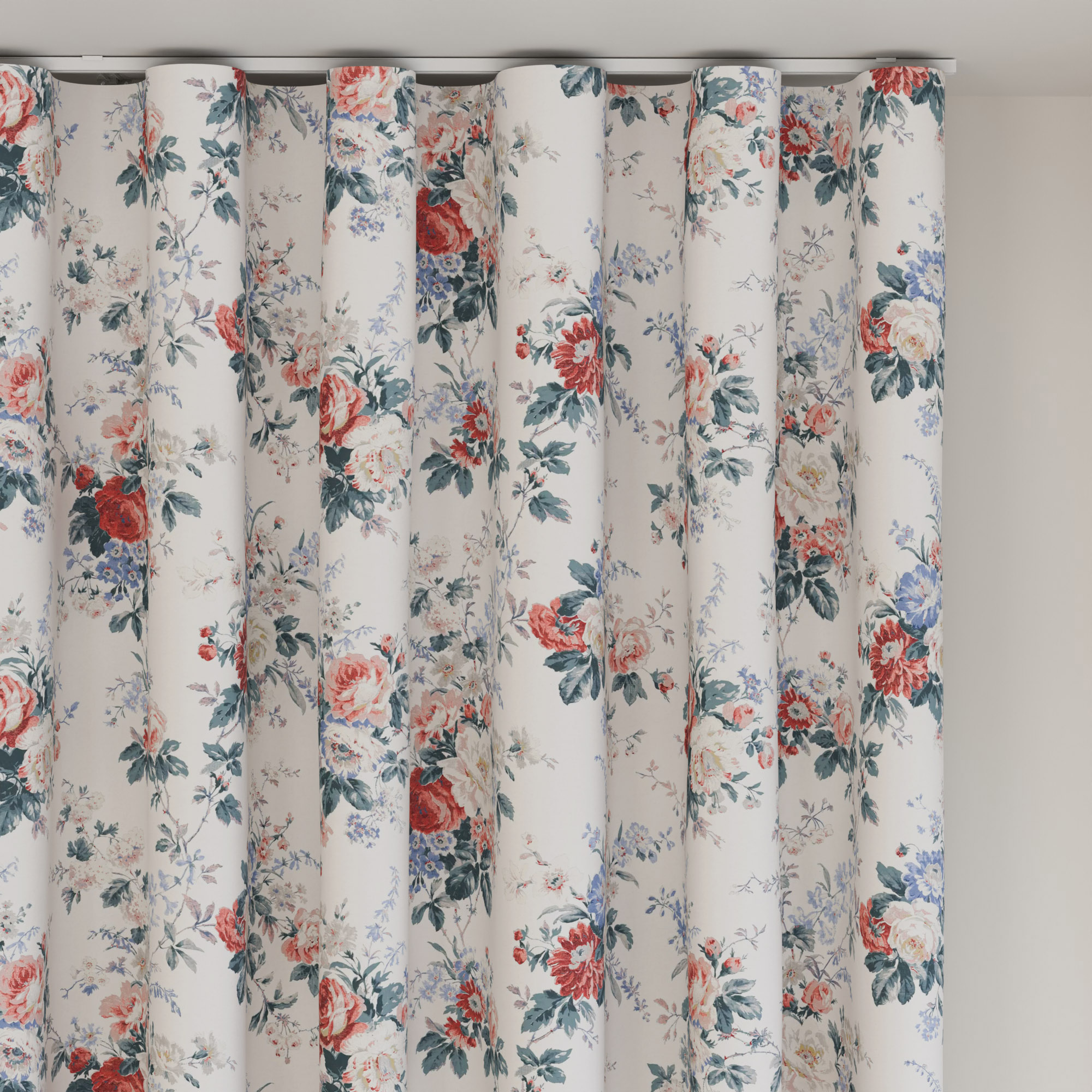 Laura Ashley Stowe Red Multi Wave Curtain - Image 6