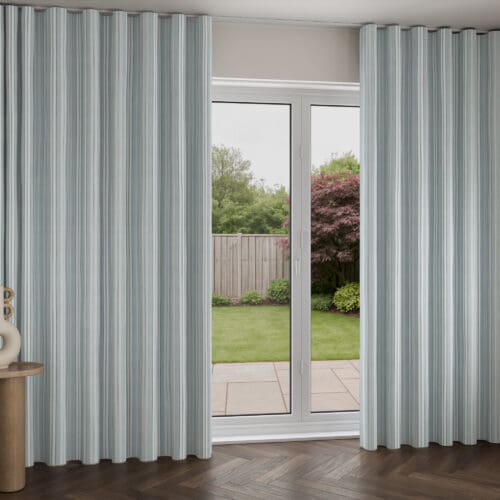 Laura Ashley Suffolk Stripe Eucalyptus Wave Curtain