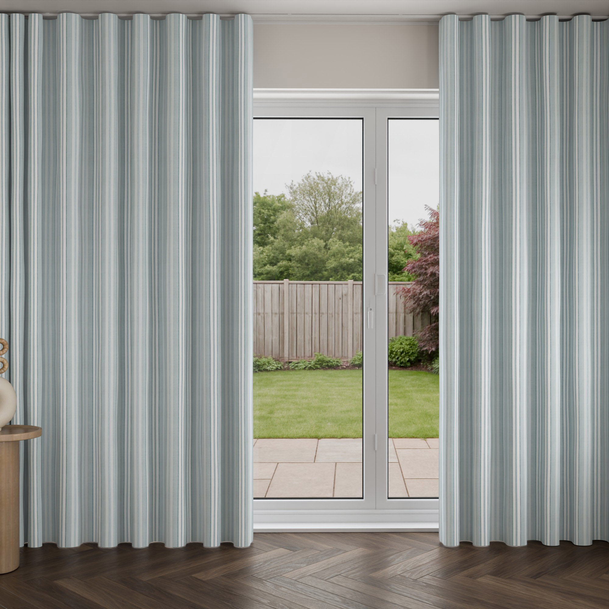 Laura Ashley Suffolk Stripe Eucalyptus Wave Curtain - Image 3