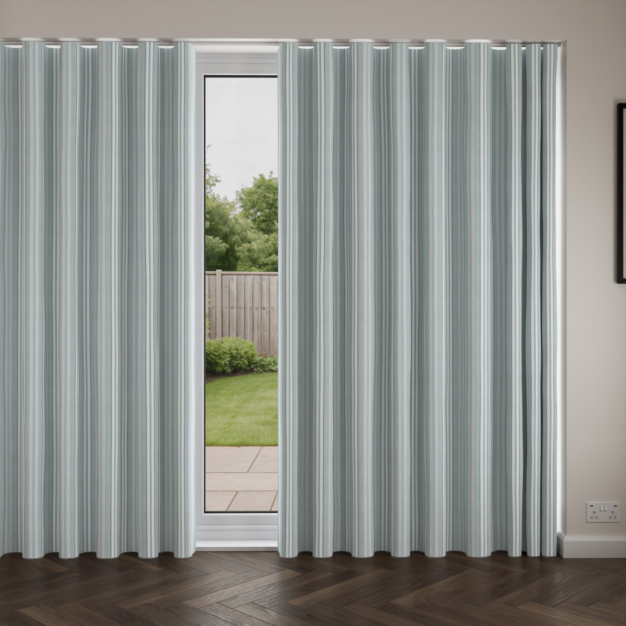 Laura Ashley Suffolk Stripe Eucalyptus Wave Curtain - Image 4