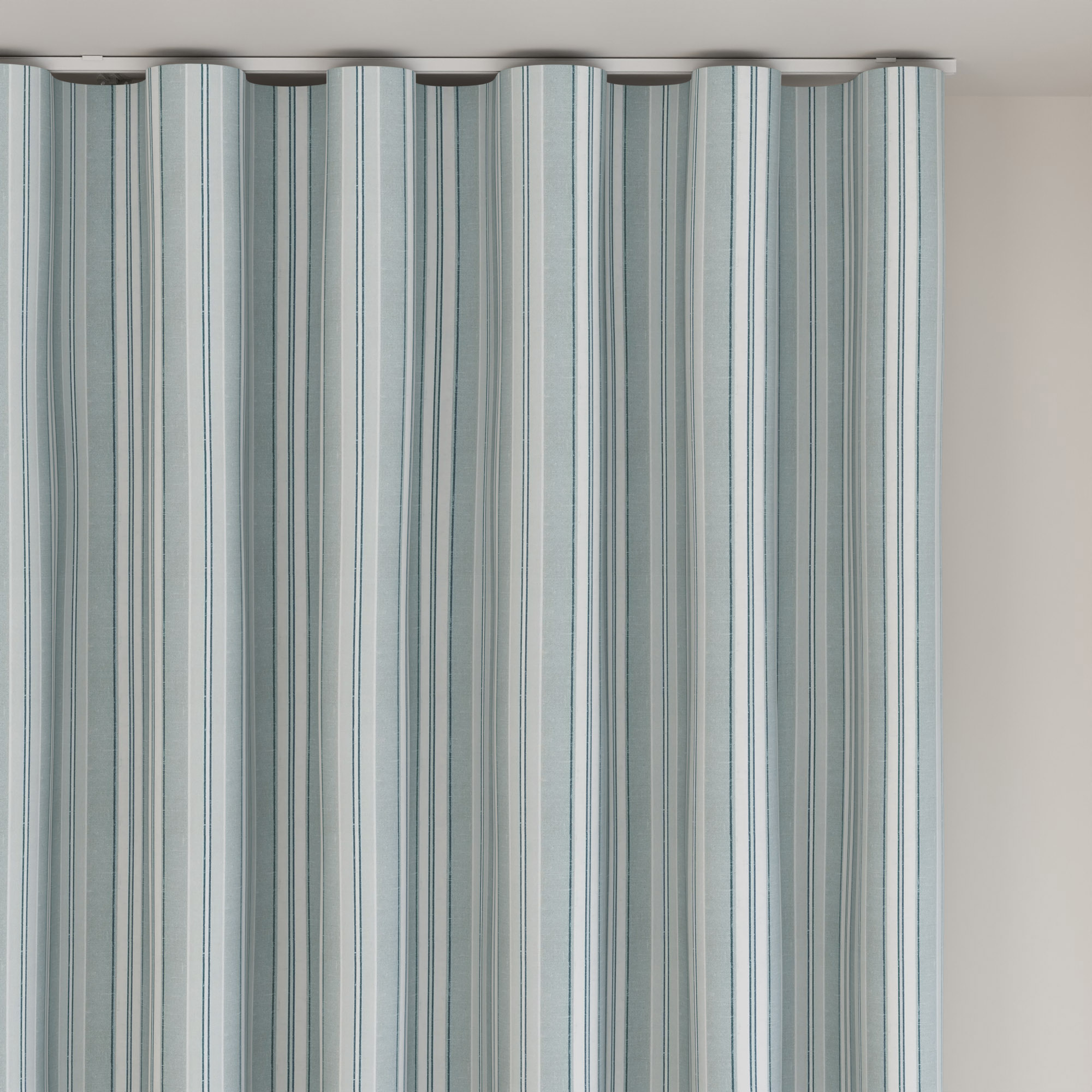 Laura Ashley Suffolk Stripe Eucalyptus Wave Curtain - Image 6