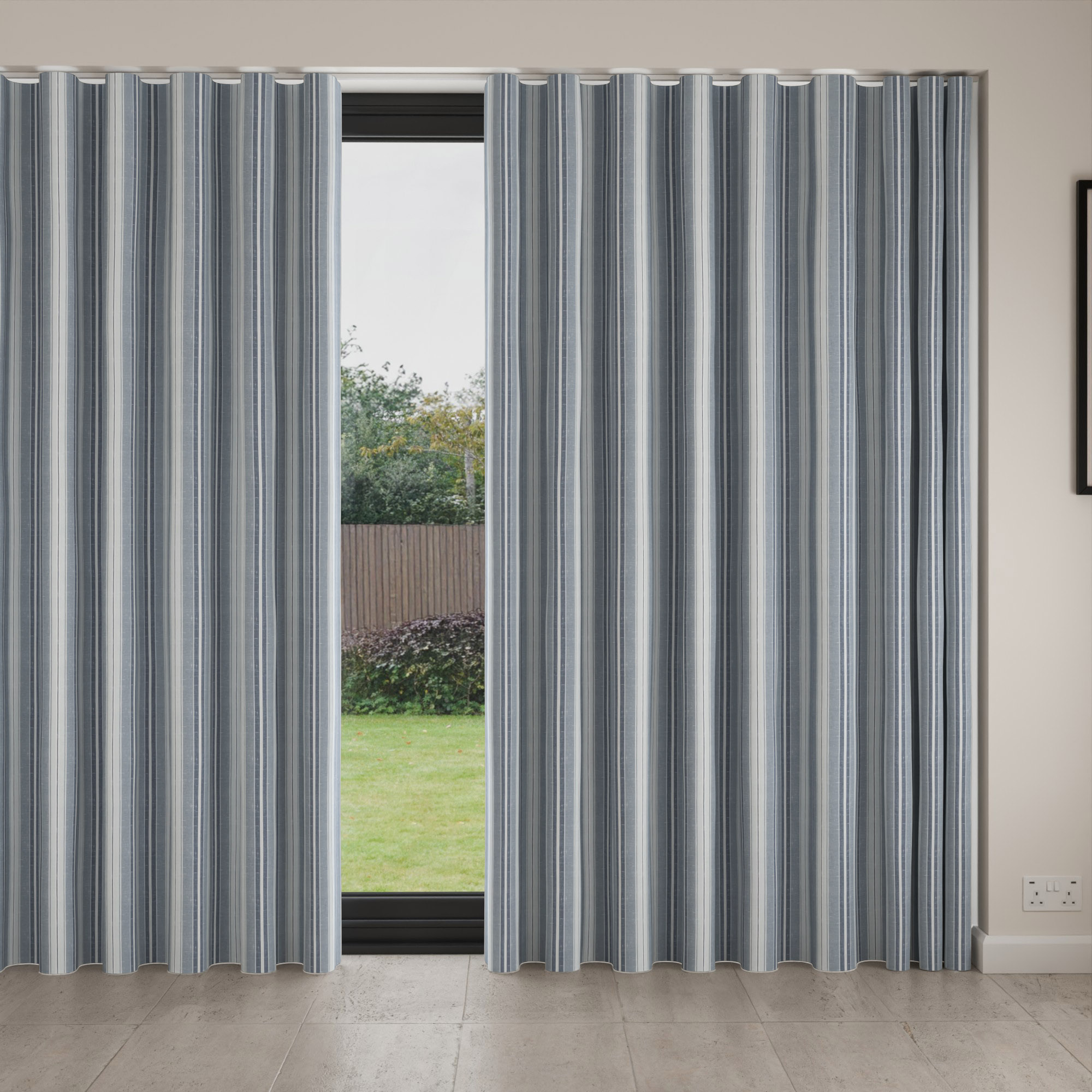 Laura Ashley Suffolk Stripe Seaspray Wave Curtain - Image 4