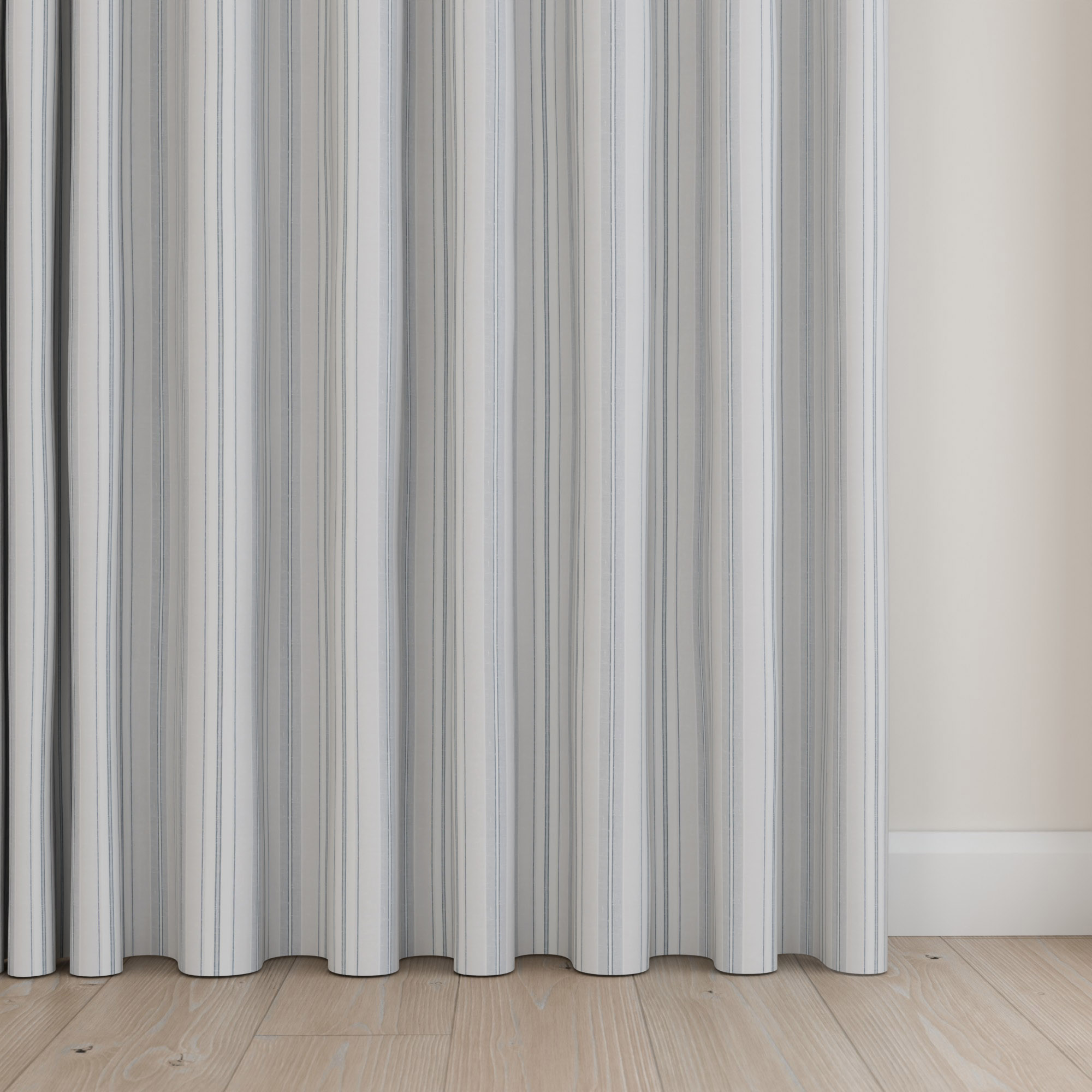 Laura Ashley Suffolk Stripe Slate Wave Curtain - Image 5
