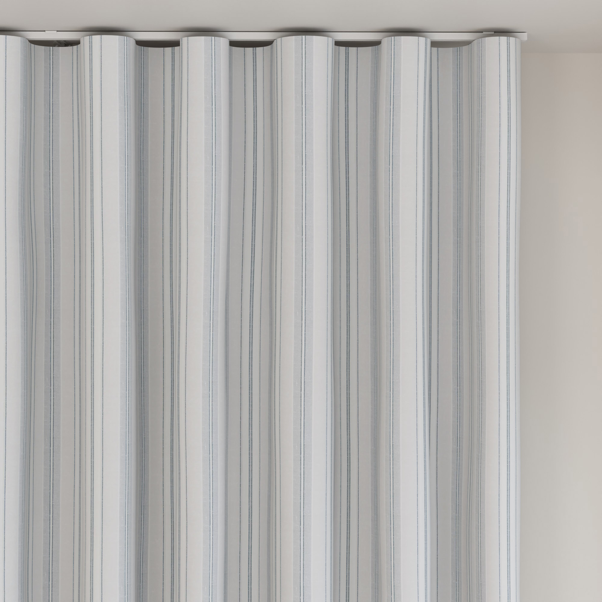 Laura Ashley Suffolk Stripe Slate Wave Curtain - Image 6