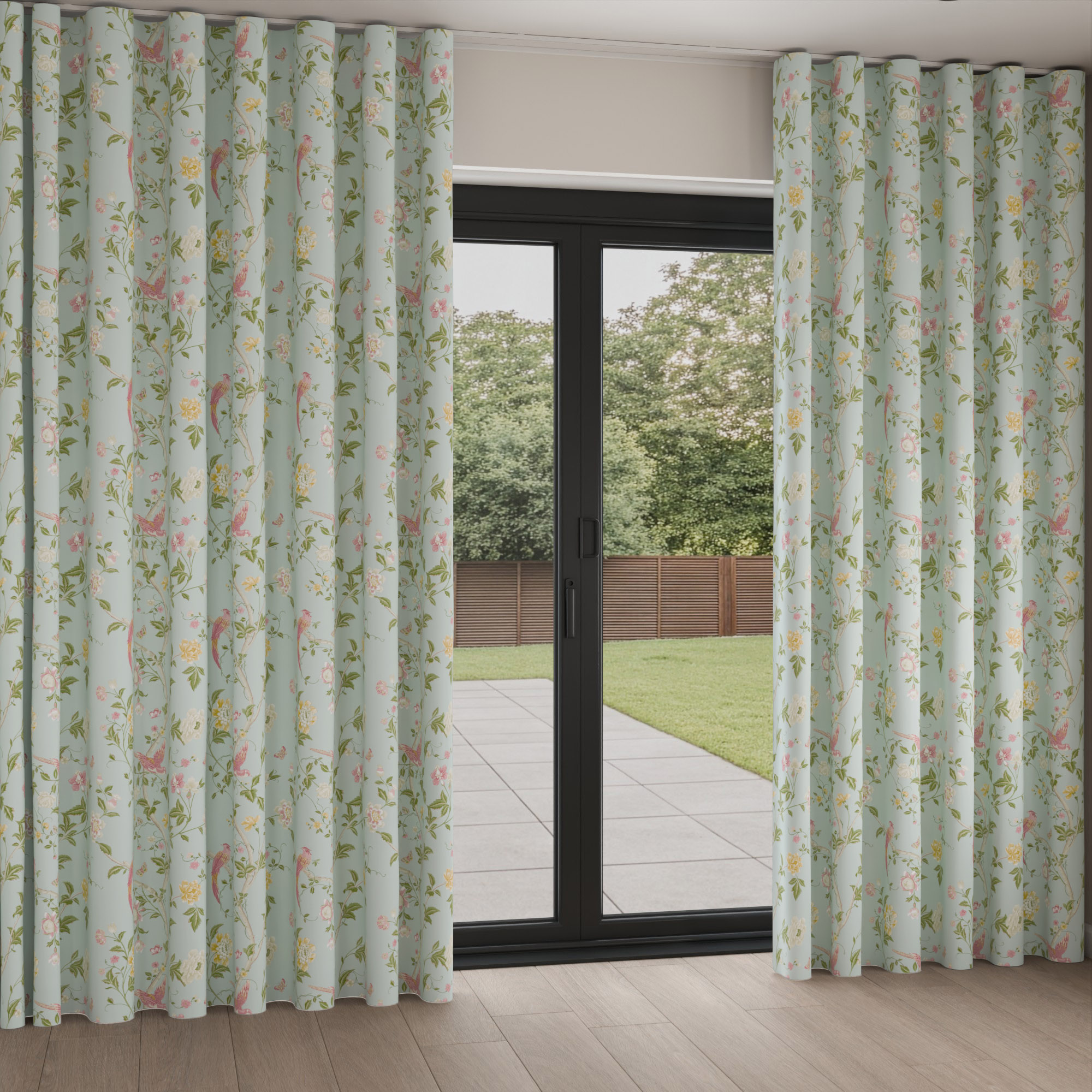 Laura Ashley Summer Palace Duck Egg Wave Curtain - Image 2