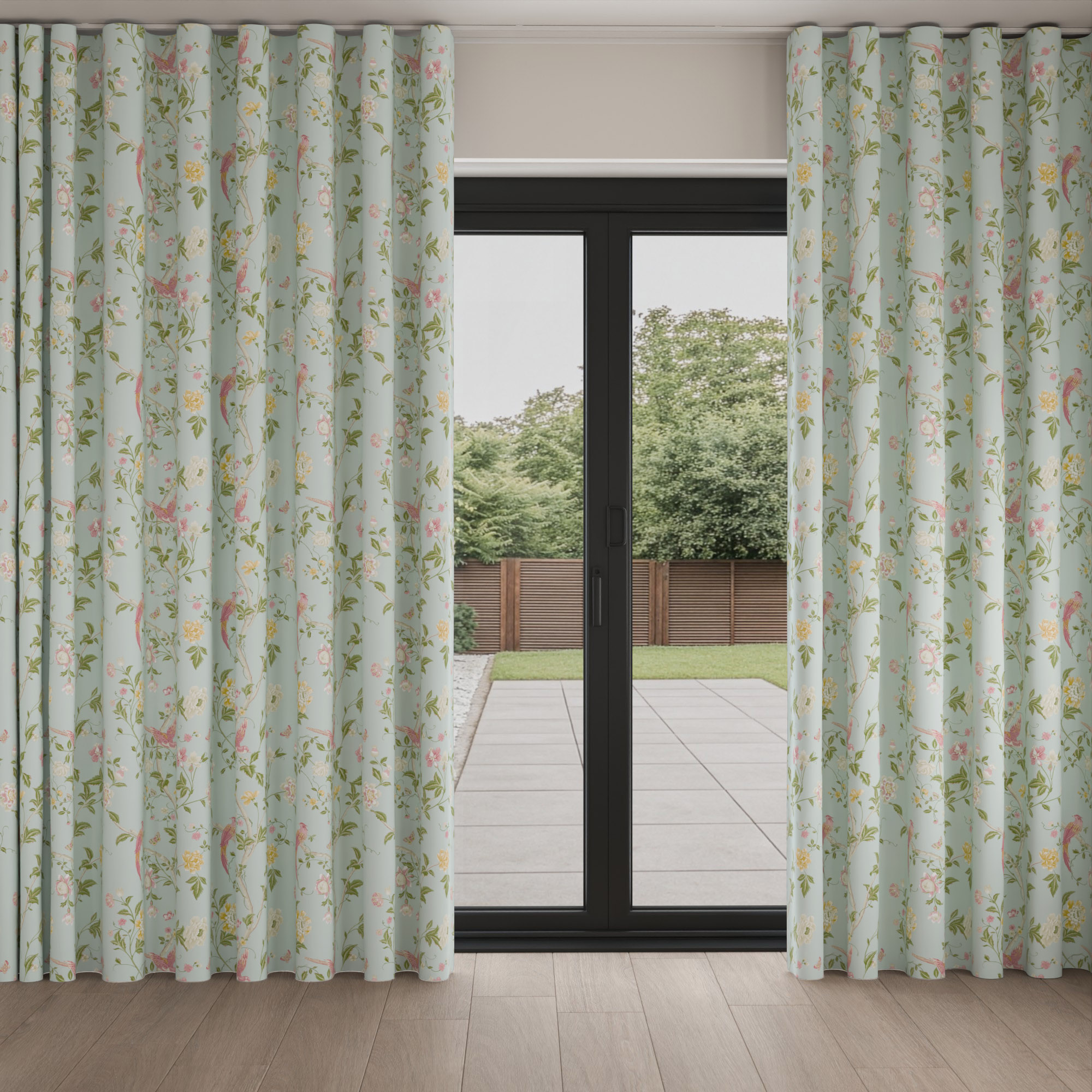 Laura Ashley Summer Palace Duck Egg Wave Curtain - Image 3