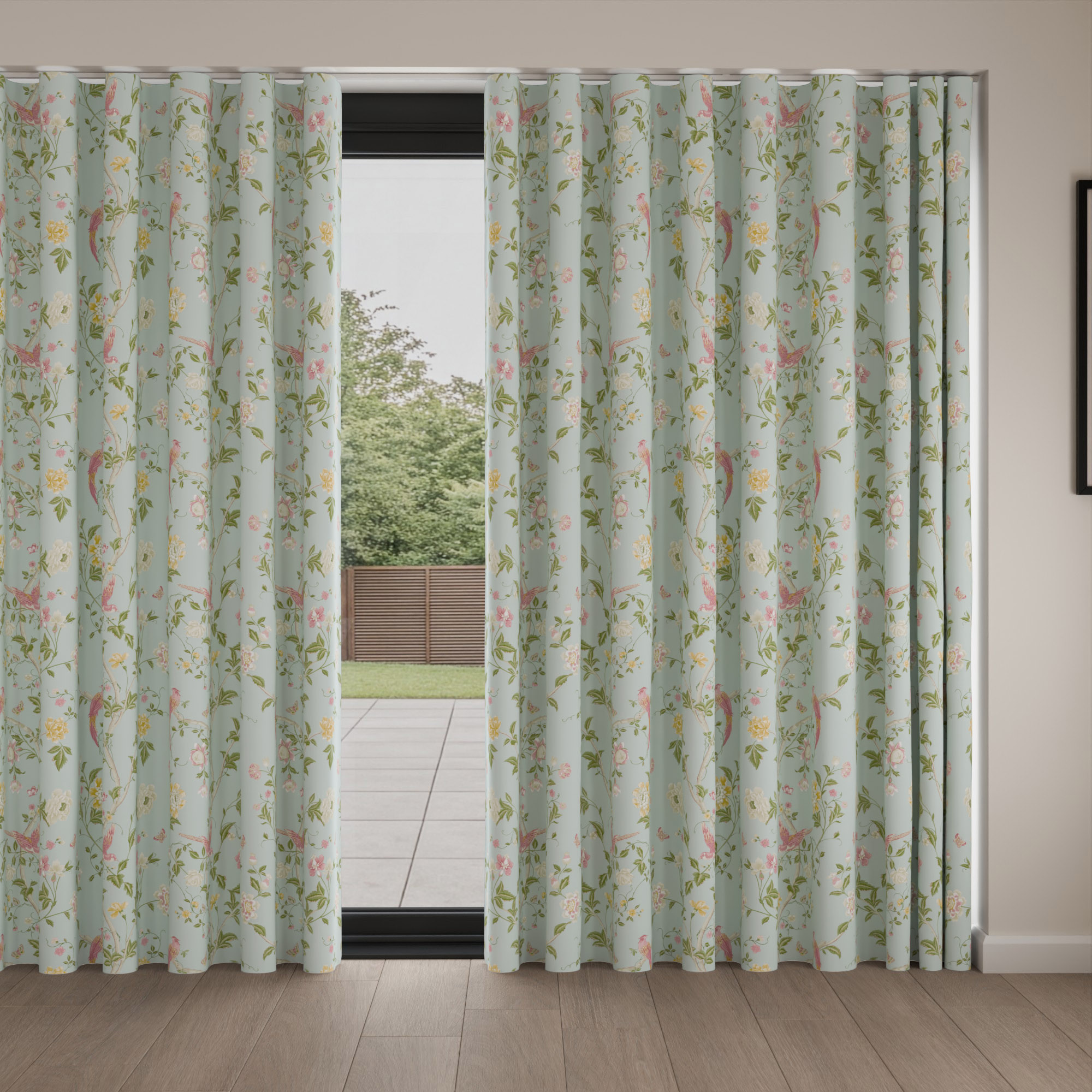 Laura Ashley Summer Palace Duck Egg Wave Curtain - Image 4