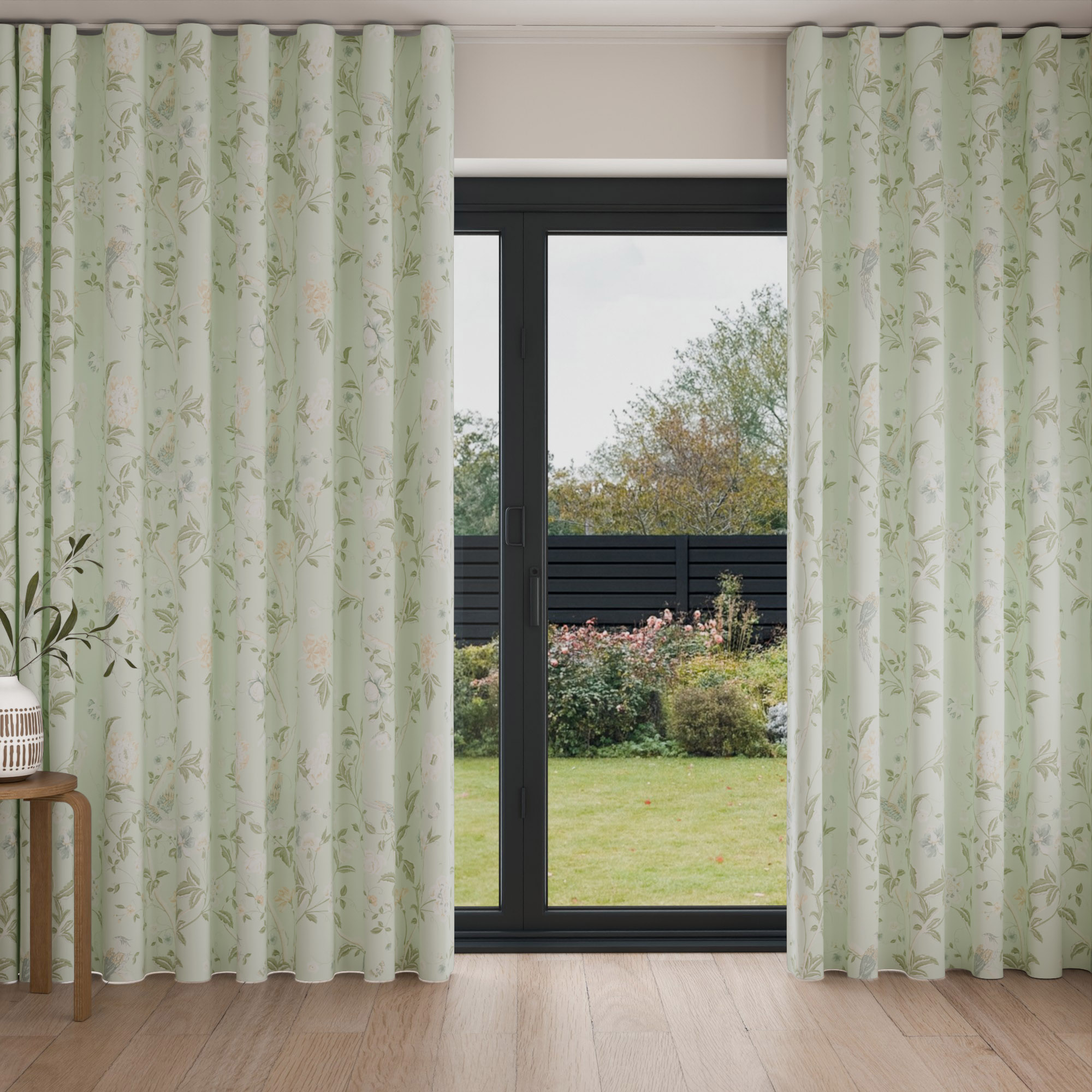 Laura Ashley Summer Palace Eau De Nil Wave Curtain - Image 3