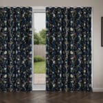 Laura Ashley Summer Palace Midnight Blue Wave Curtain