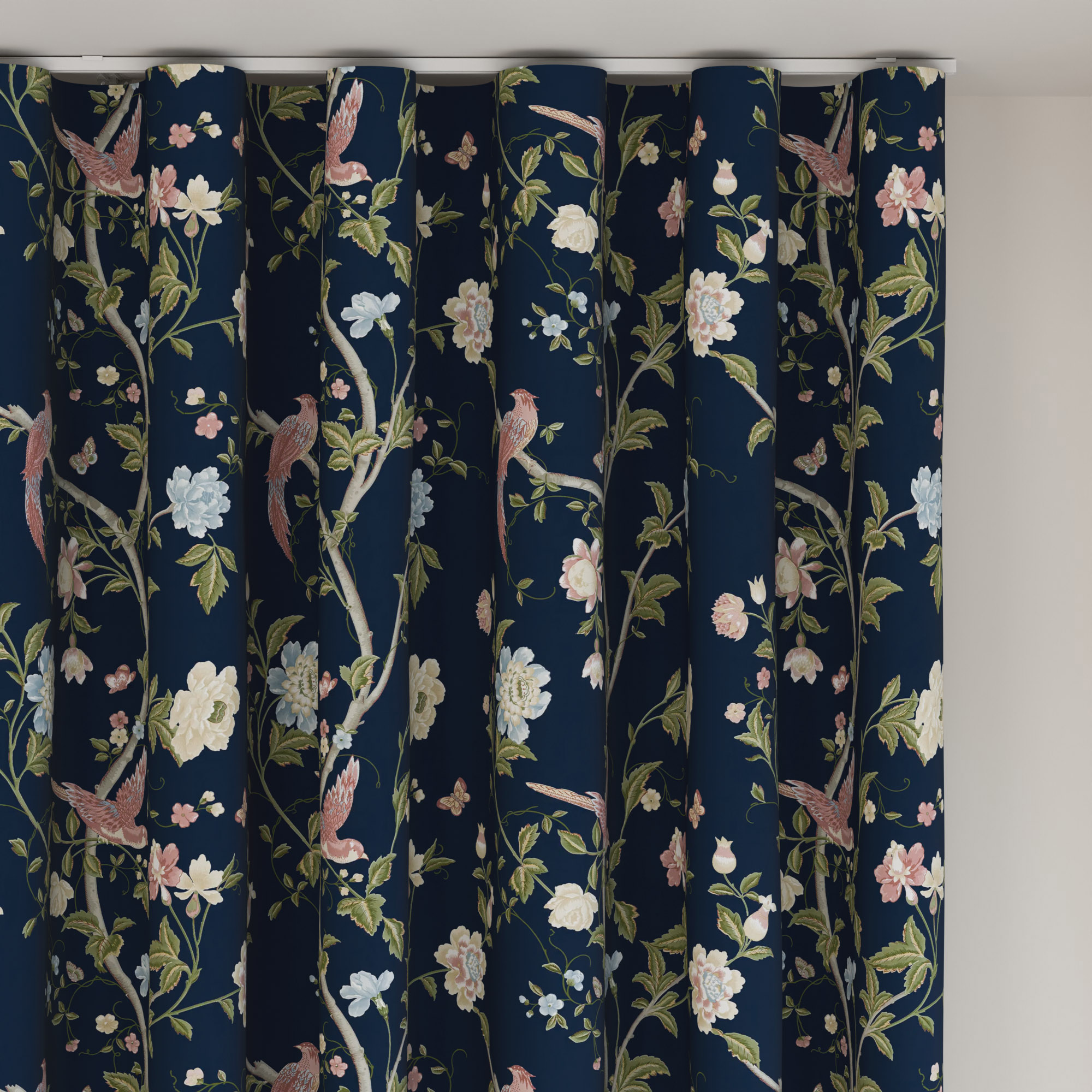 Laura Ashley Summer Palace Midnight Blue Wave Curtain - Image 6