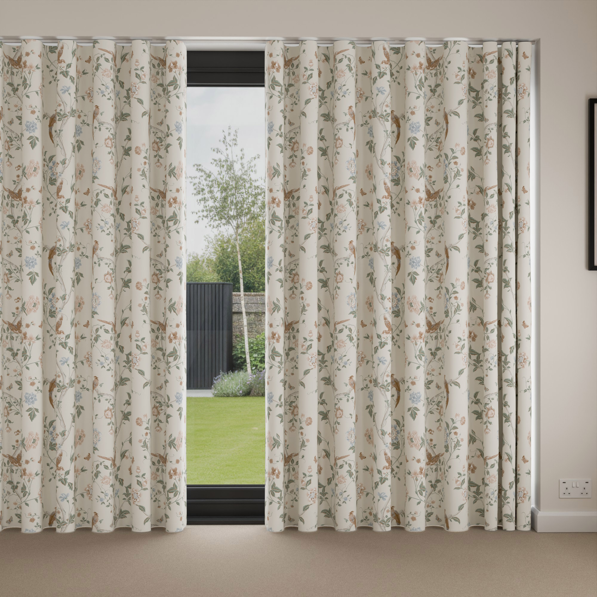 Laura Ashley Summer Palace Sage Apricot Wave Curtain - Image 4