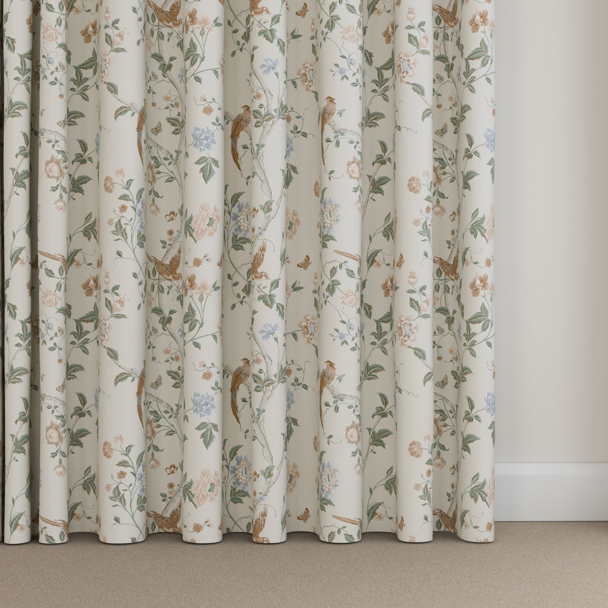 Laura Ashley Summer Palace Sage Apricot Wave Curtain - Image 5