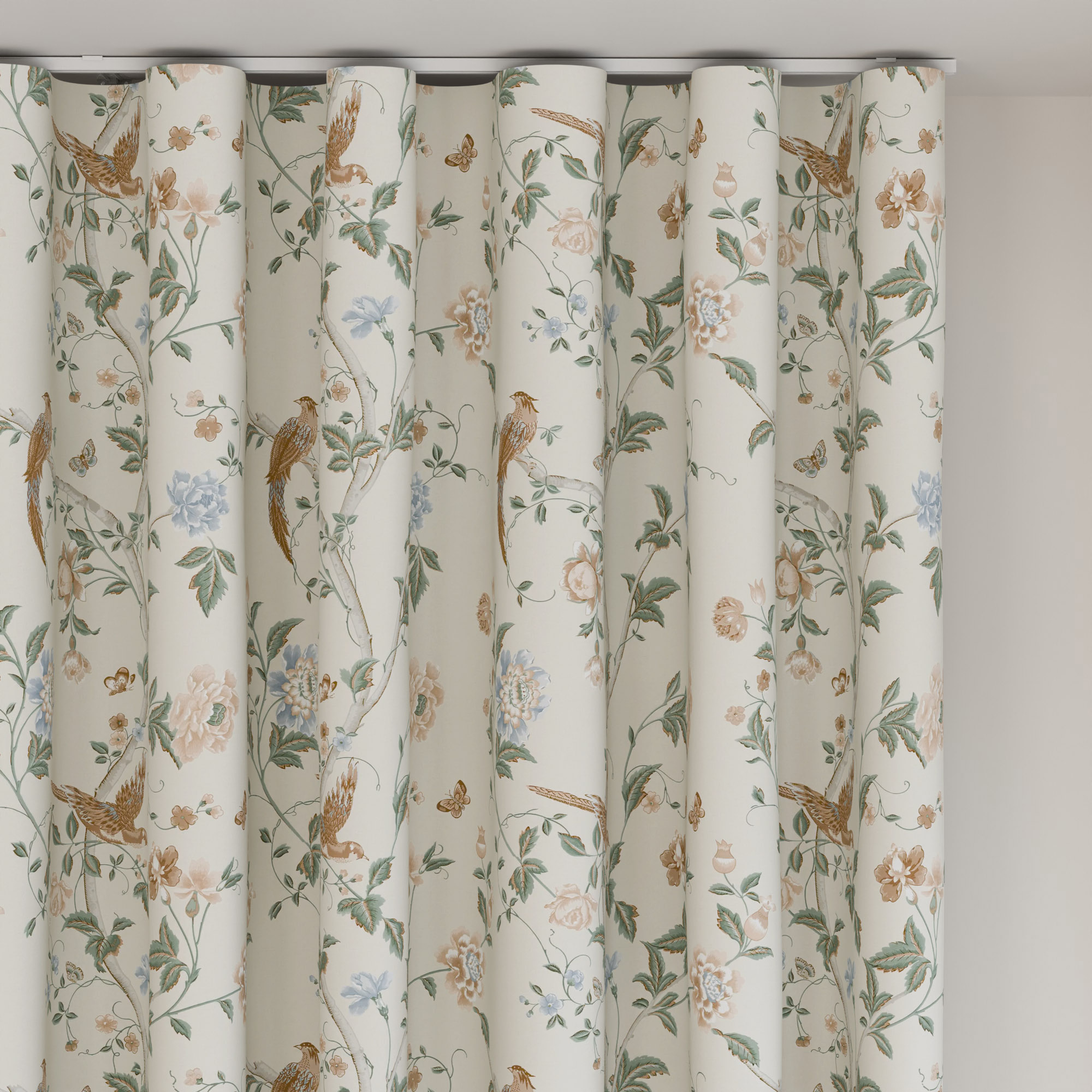 Laura Ashley Summer Palace Sage Apricot Wave Curtain - Image 6