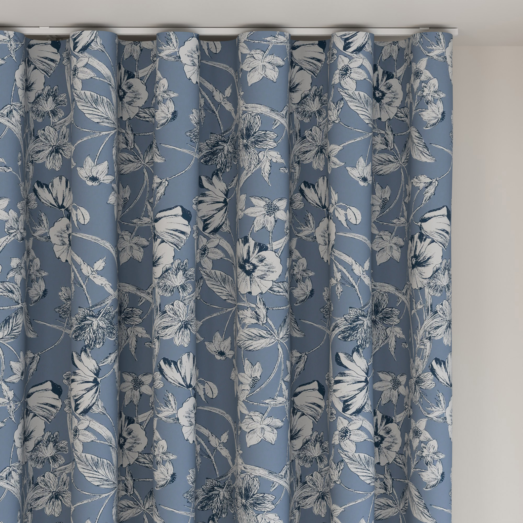 Laura Ashley Summerhill Midnight Navy Wave Curtain - Image 6